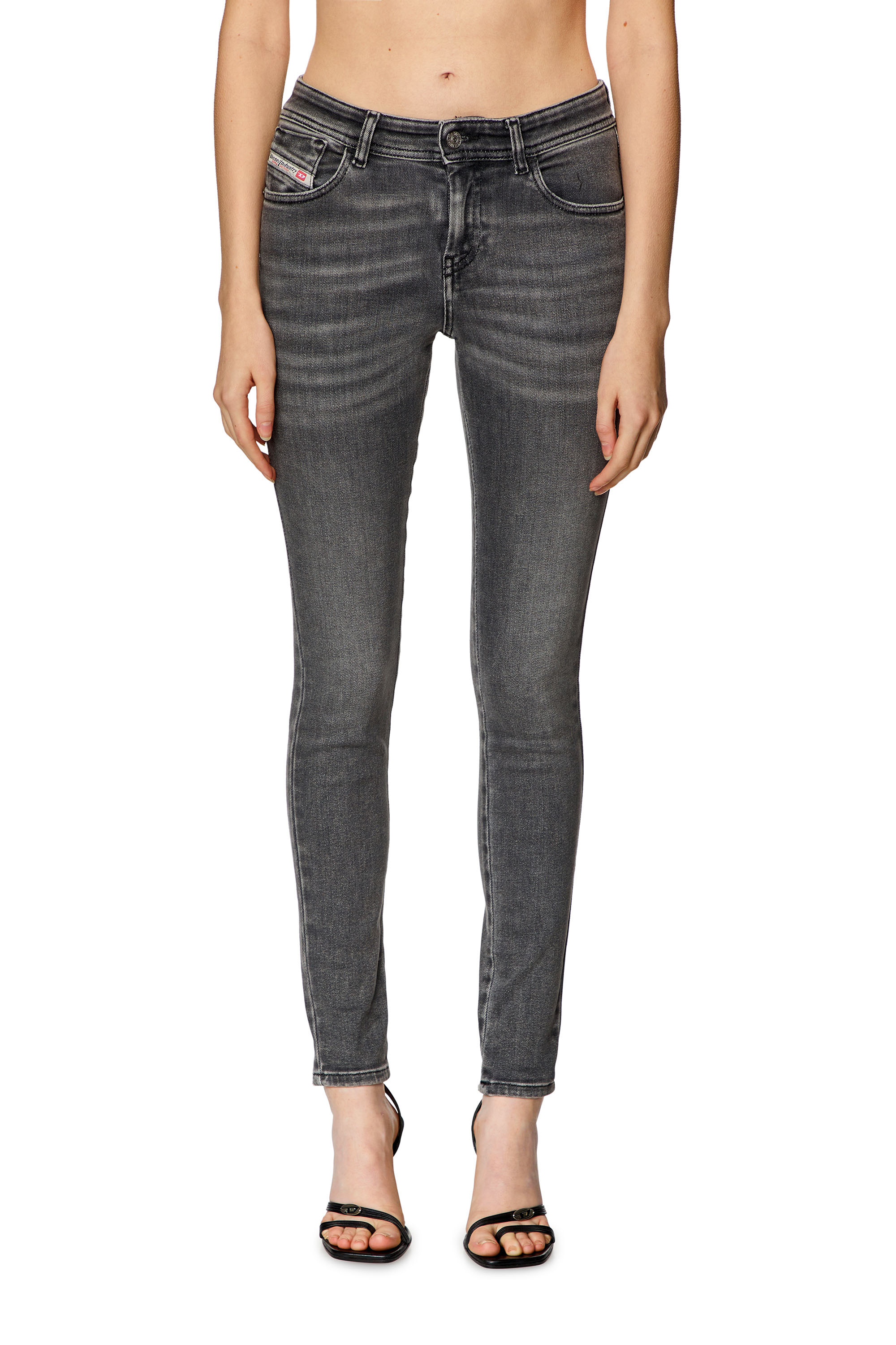 Diesel - Skinny Jeans 2017 Slandy 09H86 Mujer, Negro/Gris oscuro - 1