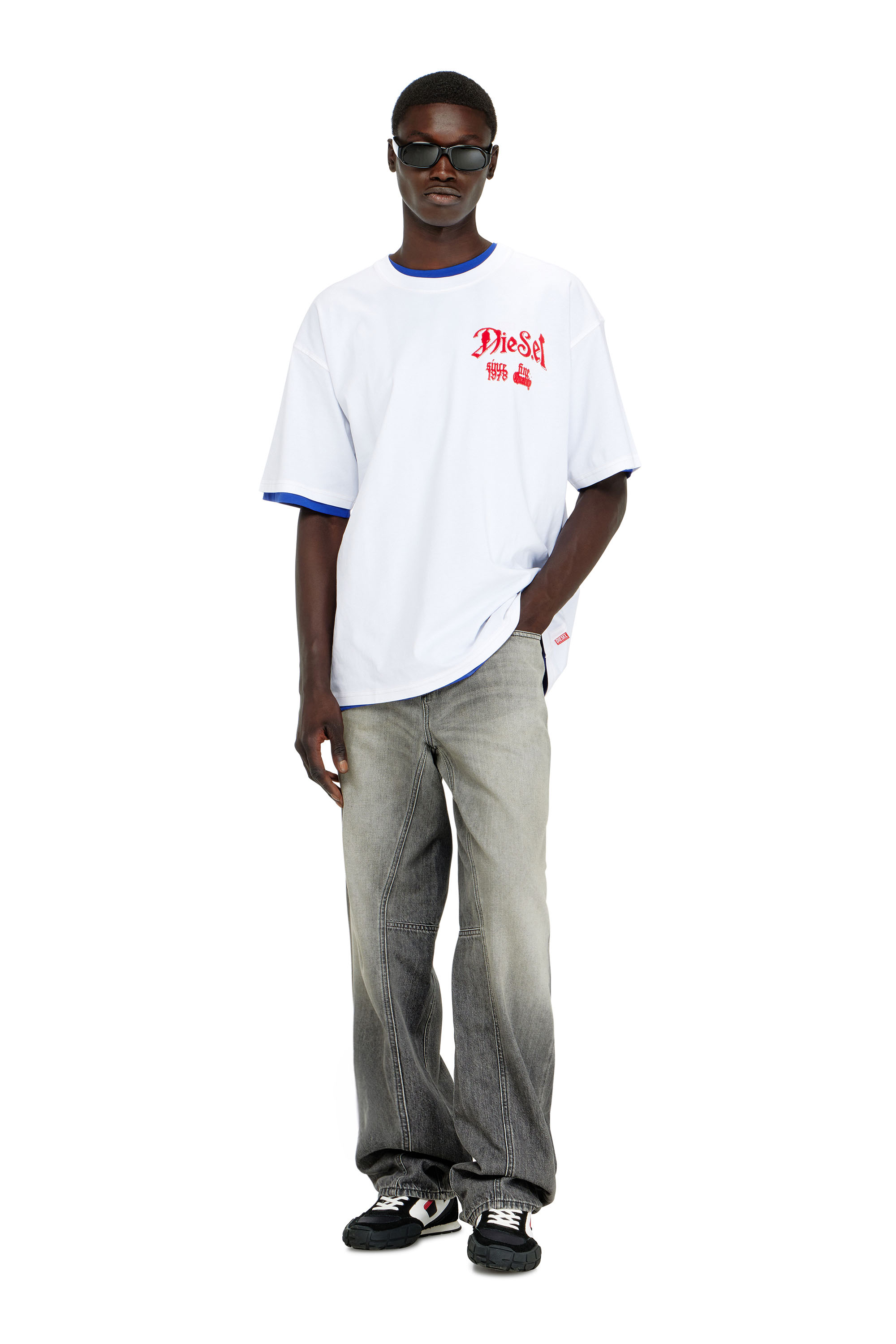 Diesel - T-BOXT-AA2, Man's Cotton T-shirt with flock graphic in null - 2