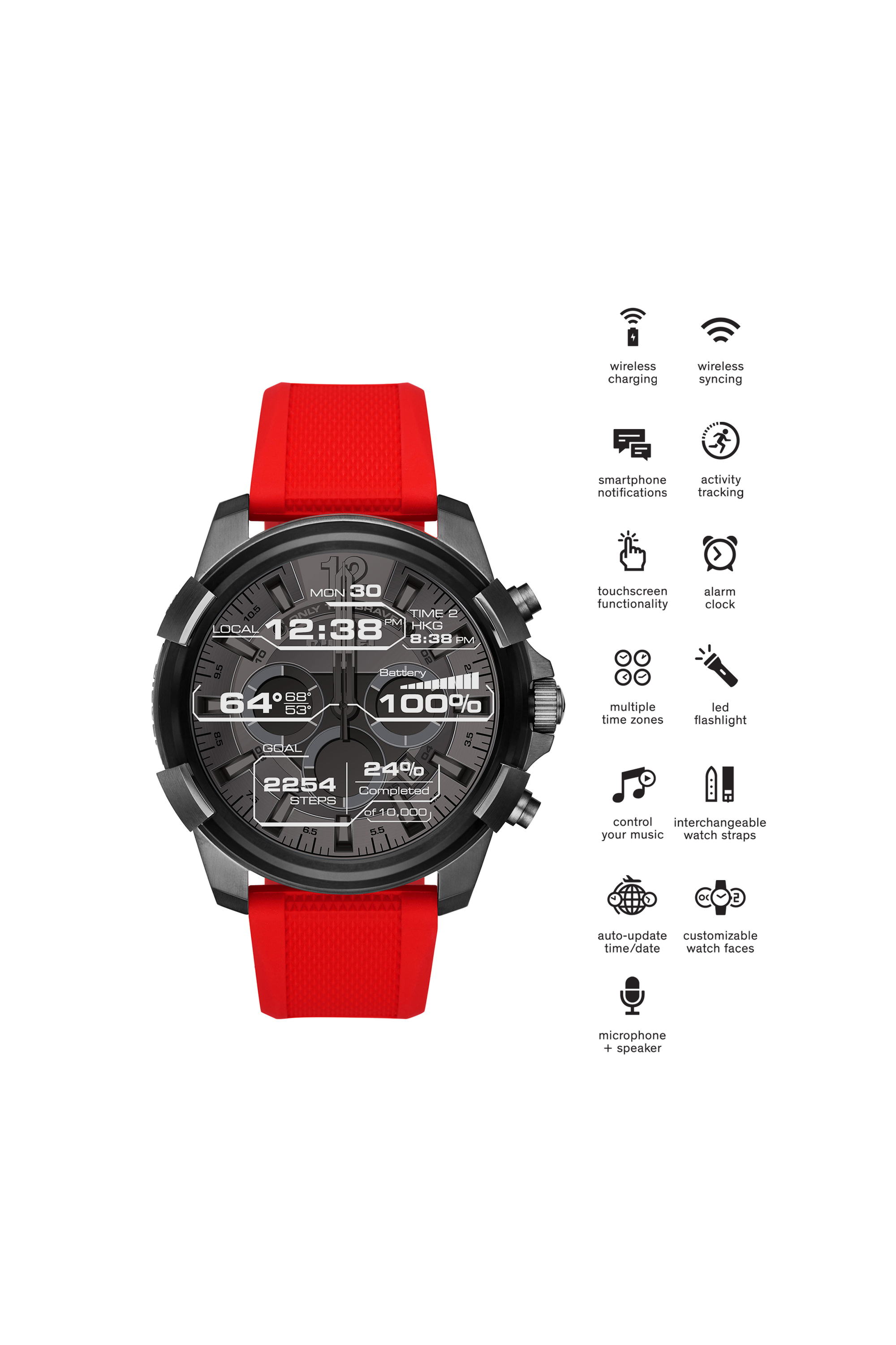 Diesel - DT2006, Smartwatch rojo con pantalla t&aacute;ctil, 48&nbsp;mm Hombre in Rojo - 4