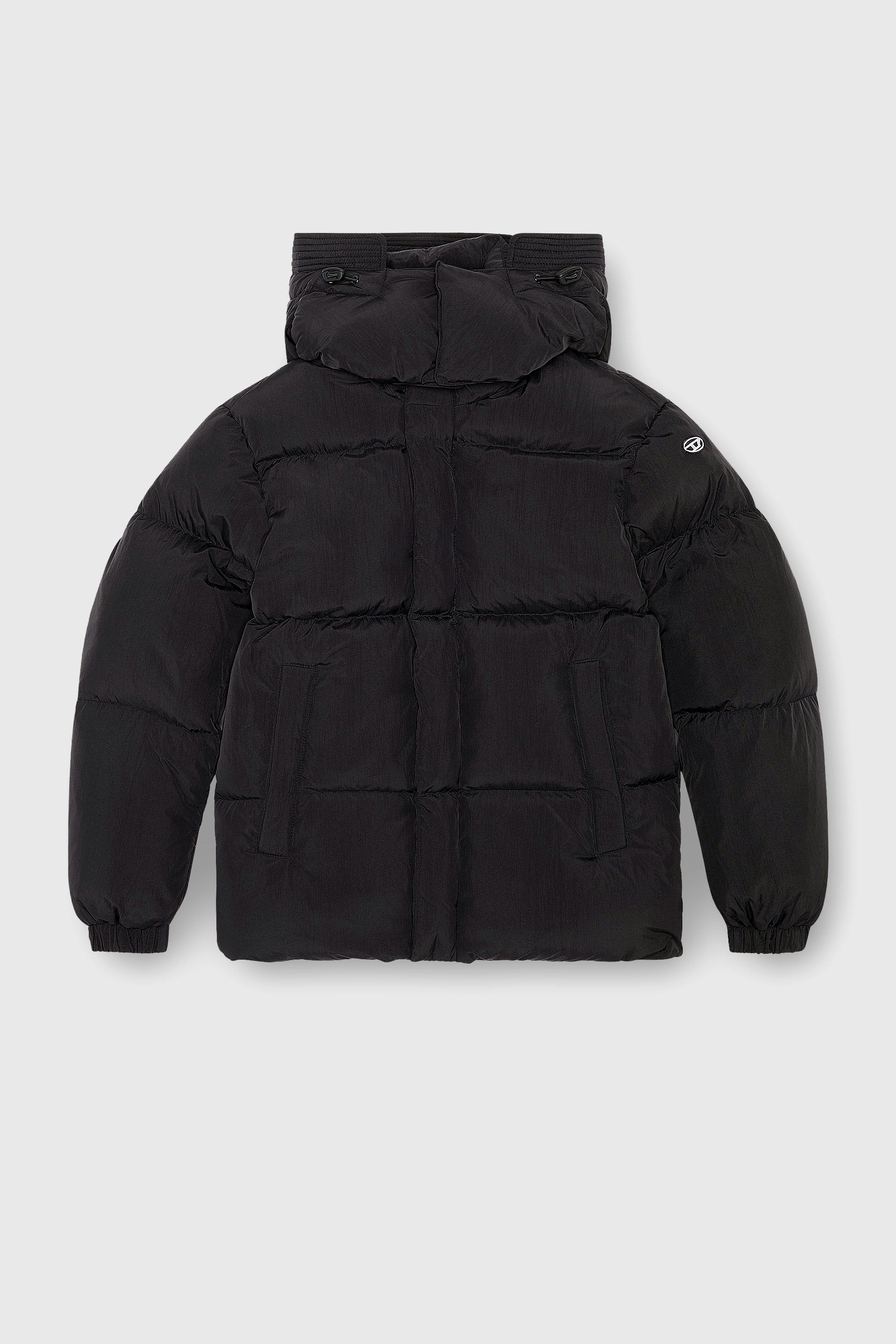 Diesel - W-ROLFYS, Man's Down jacket in recycled nylon taslan in Black - 2