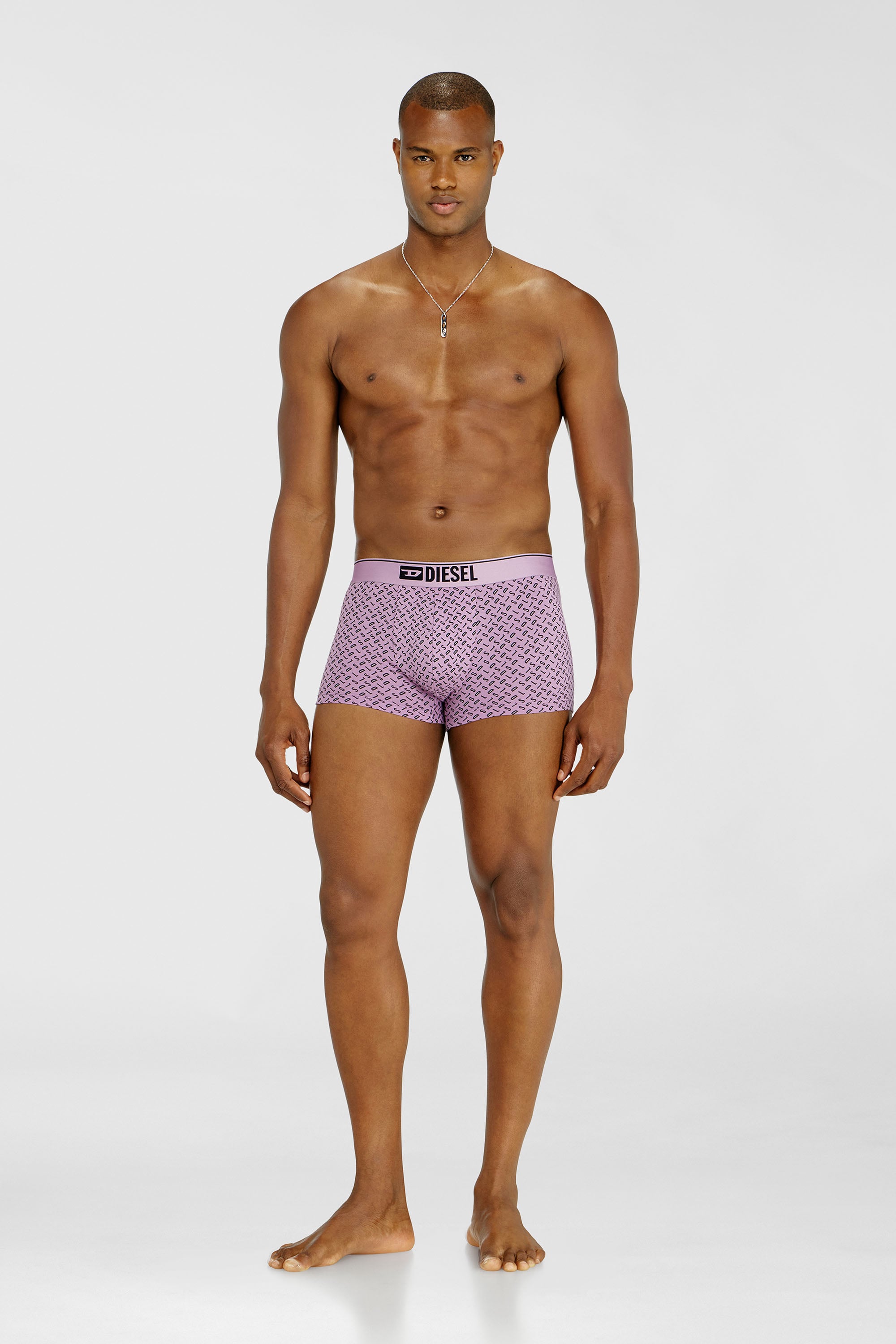 Diesel - DAMIEN-D-BOX-3PACK, Male's Three-pack of stretch cotton trunks with monogram in Lilac - 2