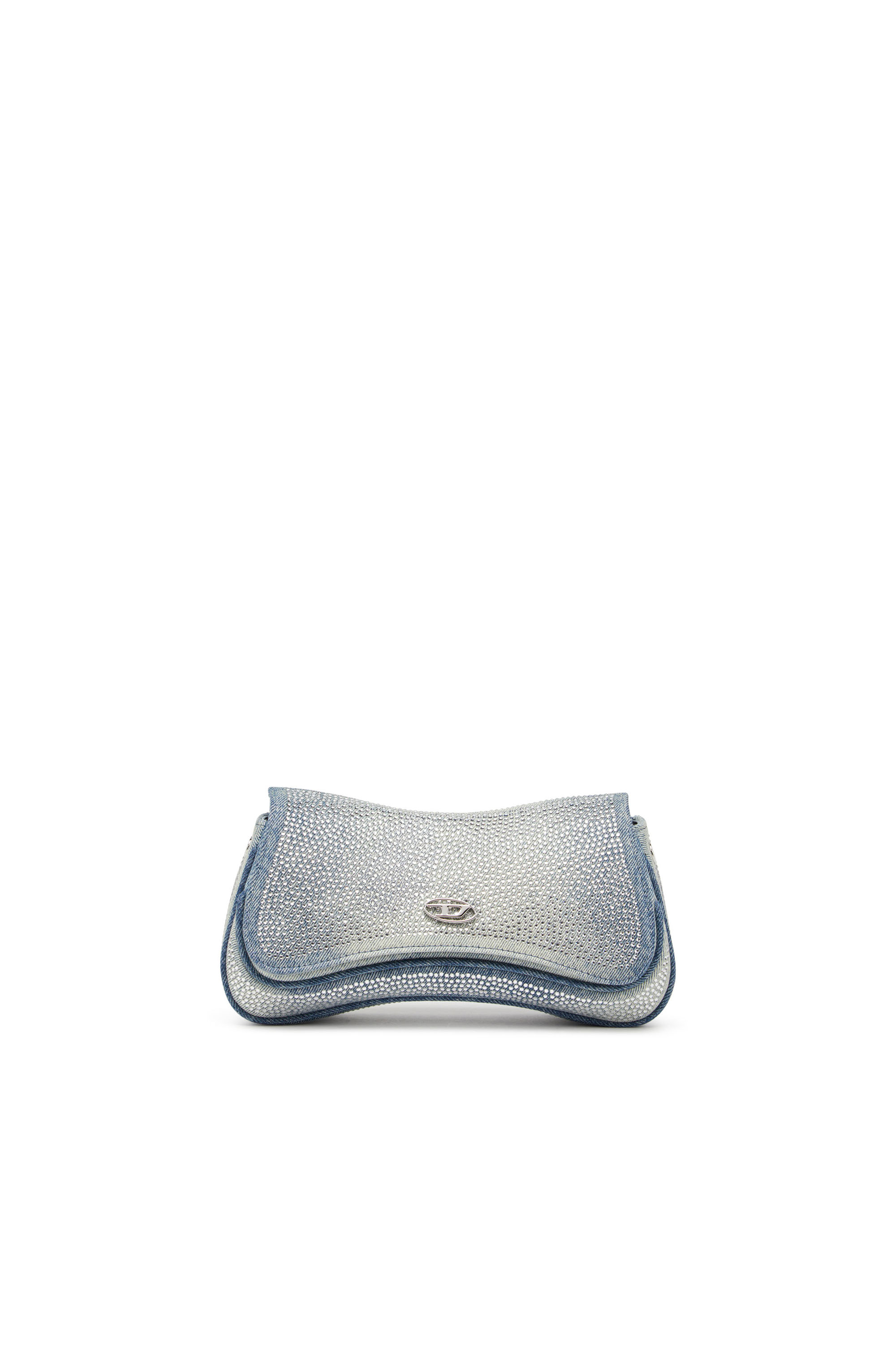 Diesel - PLAY CLUTCH, Female's Play-Crystal clutch in solarised denim in Light Blue - 1