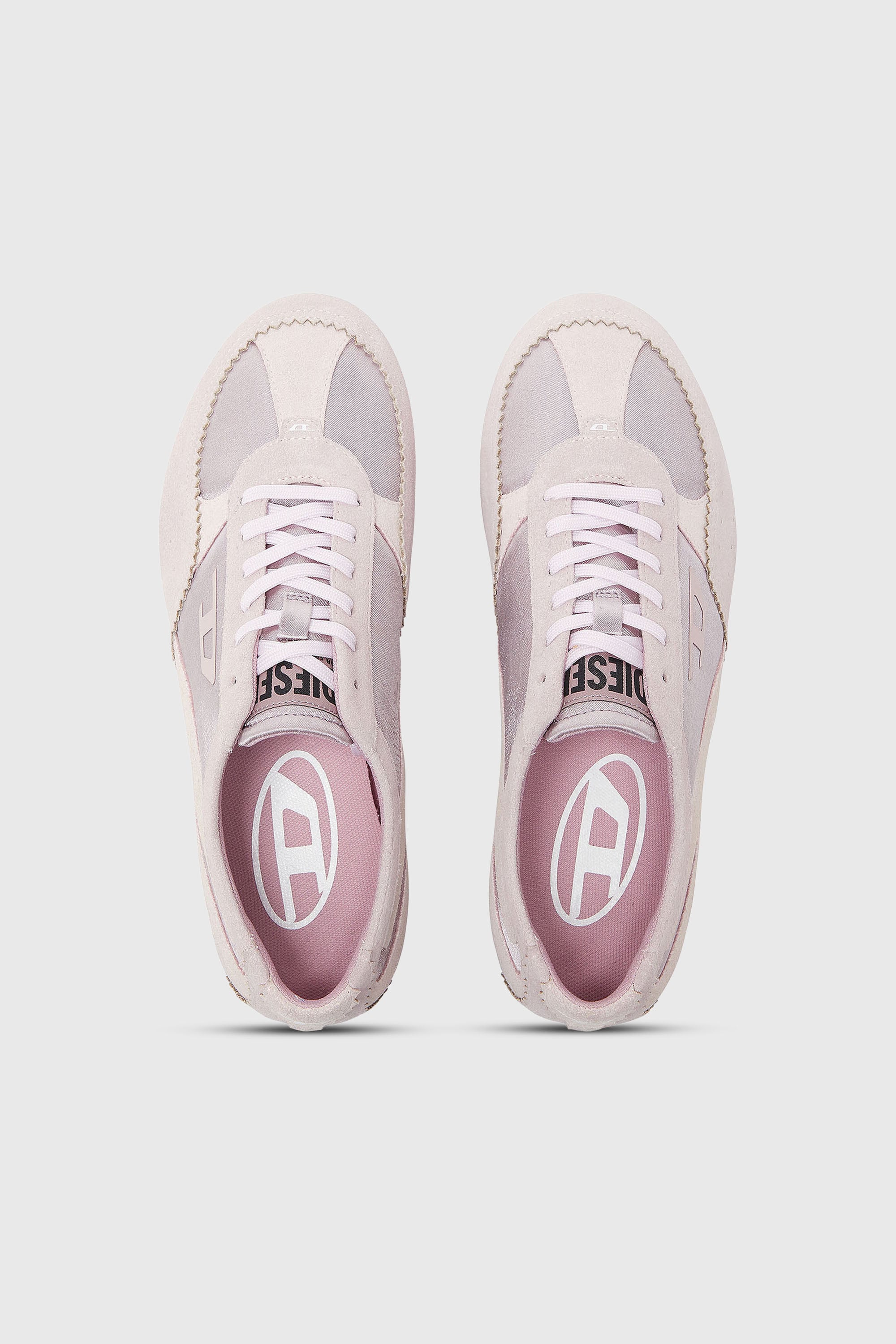 Diesel - D-MILE LOW II W, D-Mile- Zapatillas con superposiciones de ante Mujer in Rosa - 4