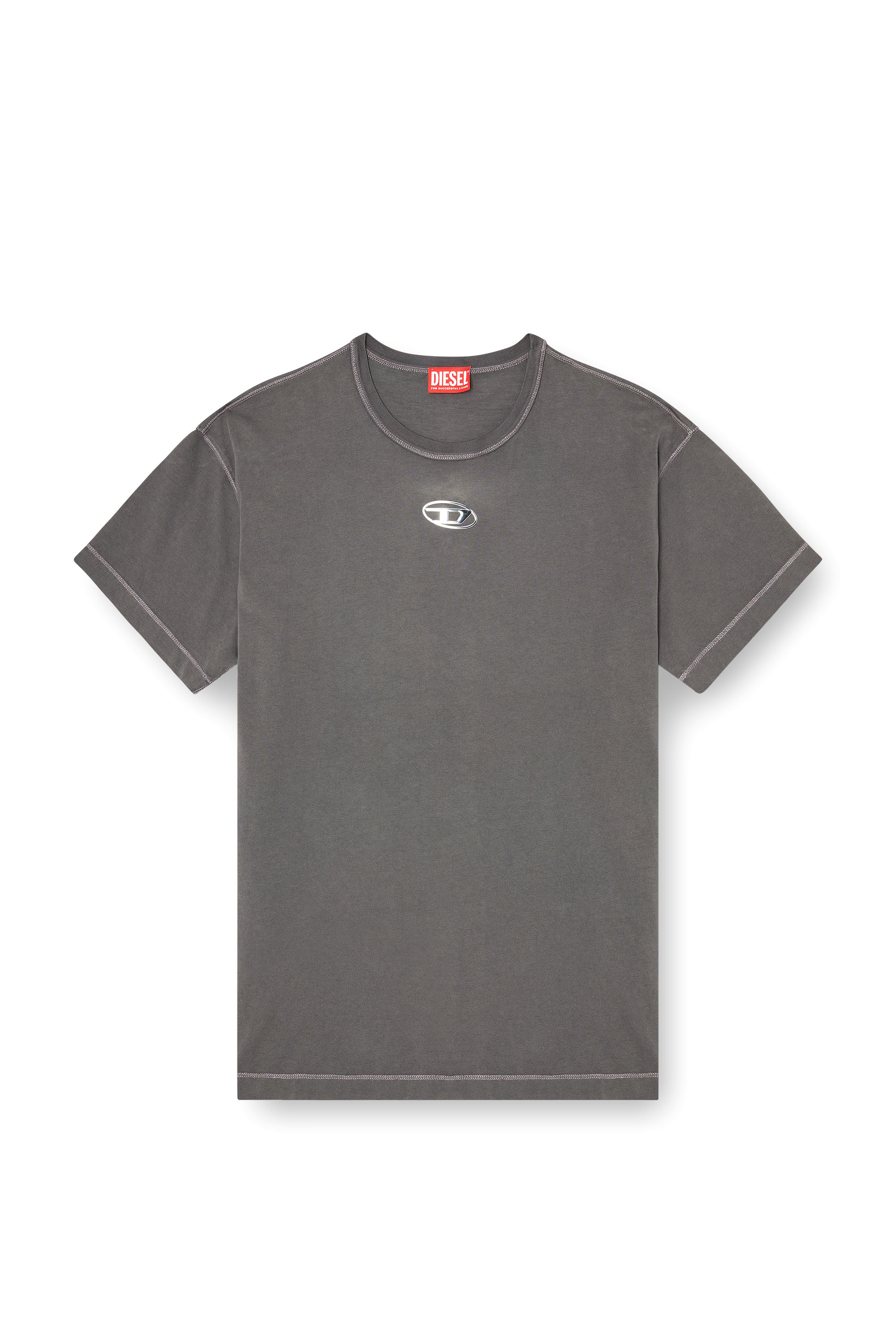 Diesel - T-NORM-IOD, Male's Light cotton T-shirt with metallic Oval D logo in null - 3