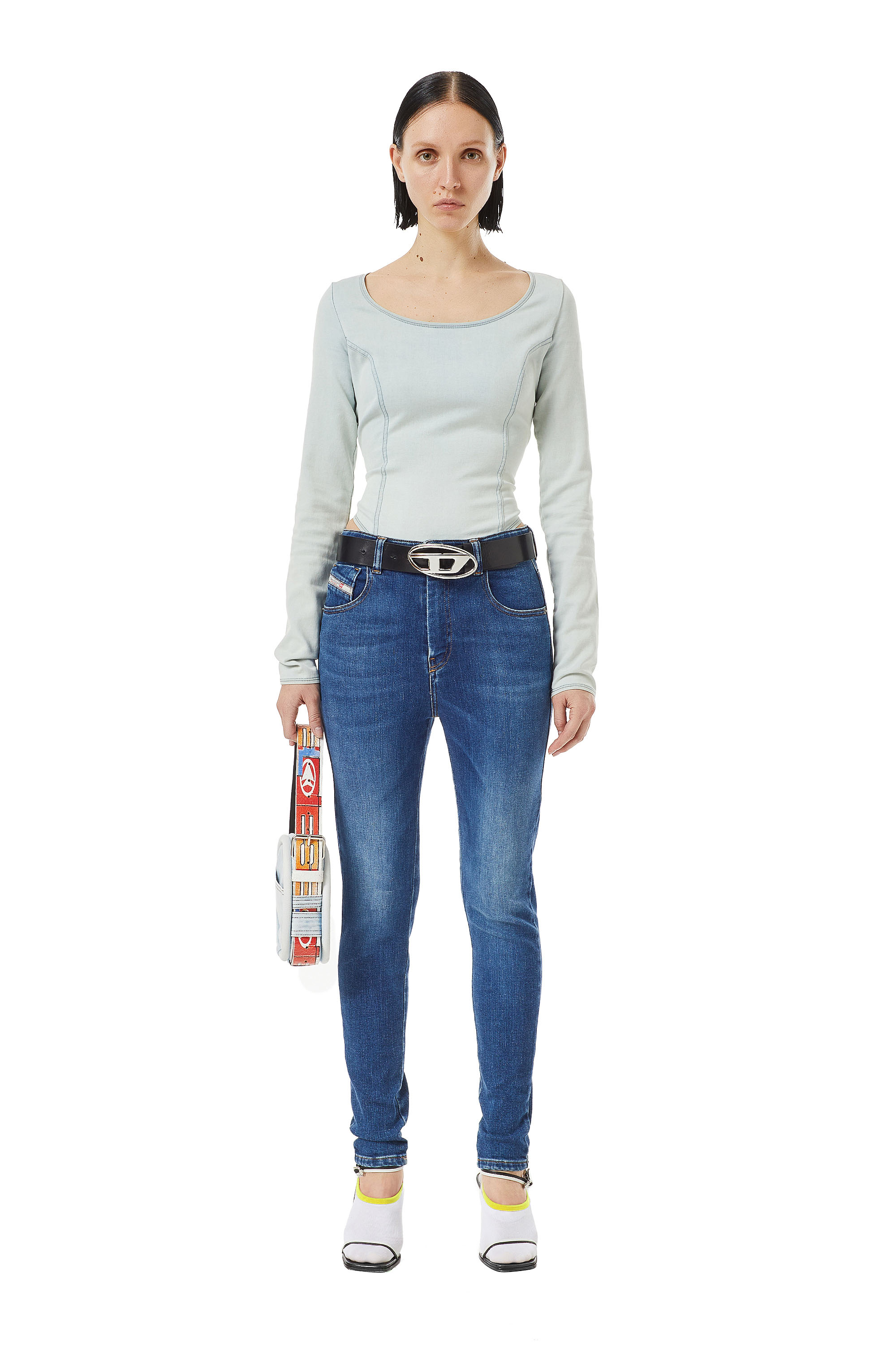 Diesel - Super skinny Jeans 1984 Slandy-High 09C21 Femme, Bleu moyen - Image 3
