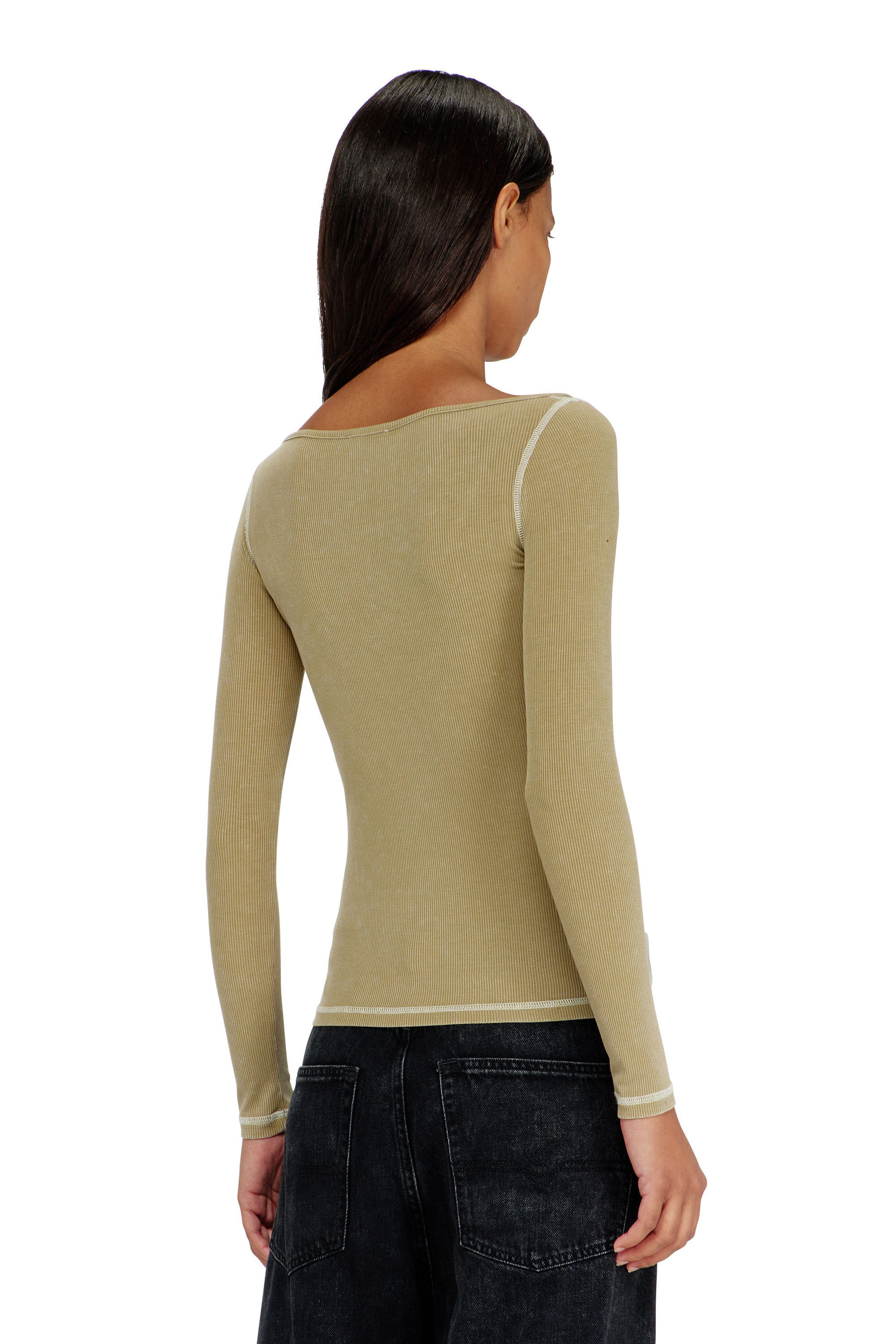Diesel - T-FANT, Female's Slim fit top with digital print in Grey/Beige - 4
