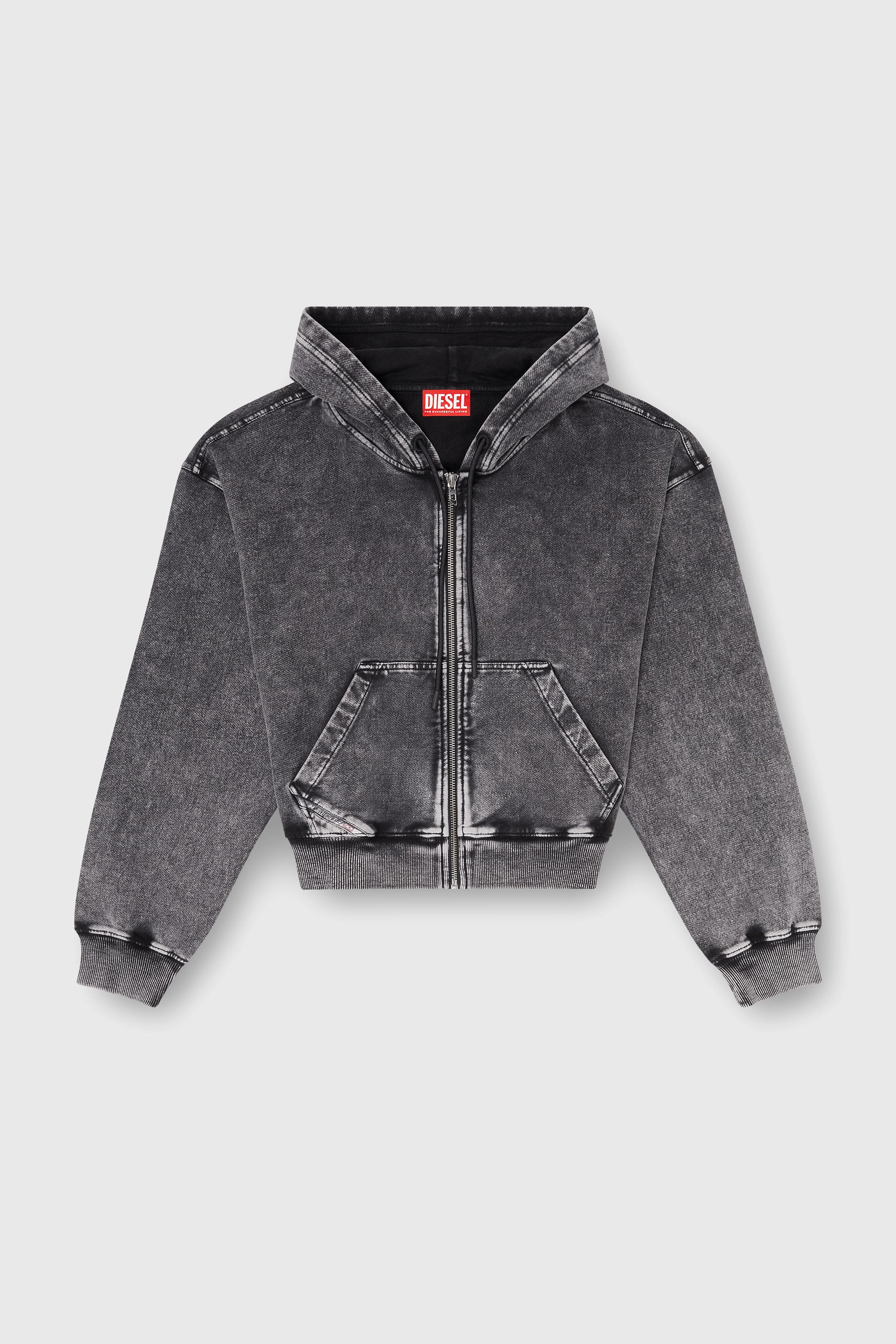 Diesel - F-ELYCY-AA2, Sudadera con efecto denim Mujer in Gris - 2
