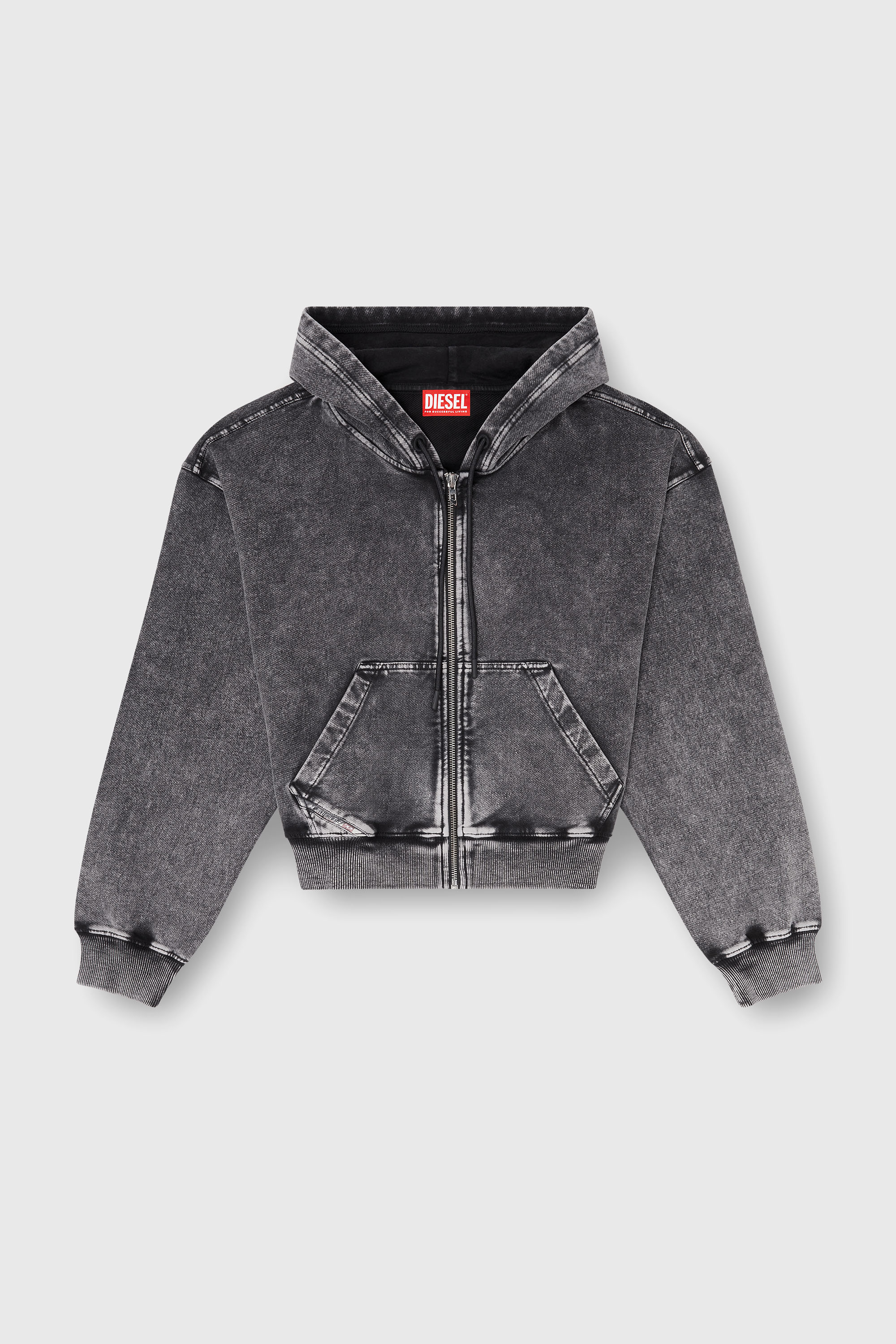 Diesel - F-ELYCY-AA2, Sudadera con efecto denim Mujer in Gris - 2