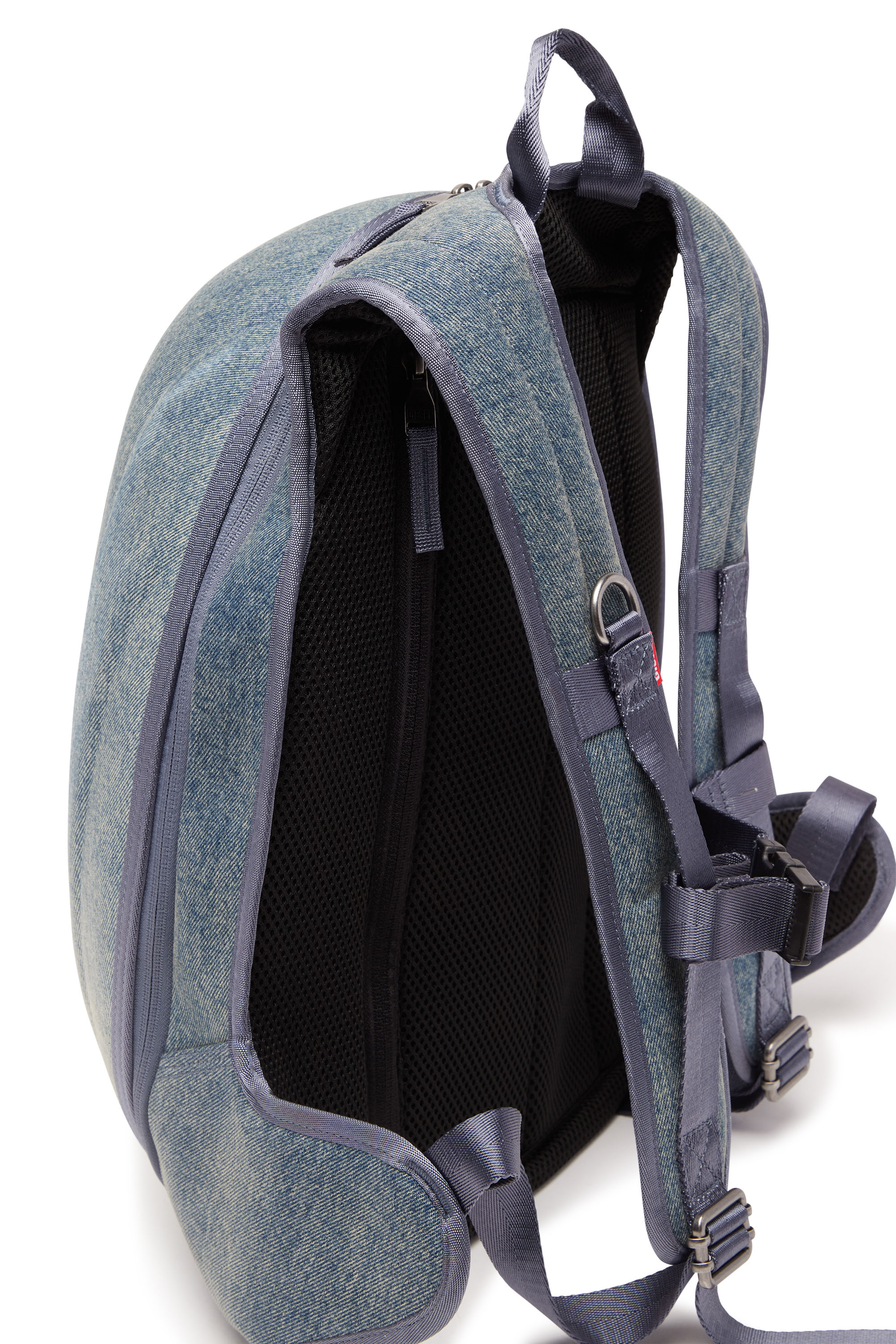 Diesel - 1DR-POD BACKPACK, Male's 1DR-Pod Backpack - Hard shell denim backpack in Blue/White - 5