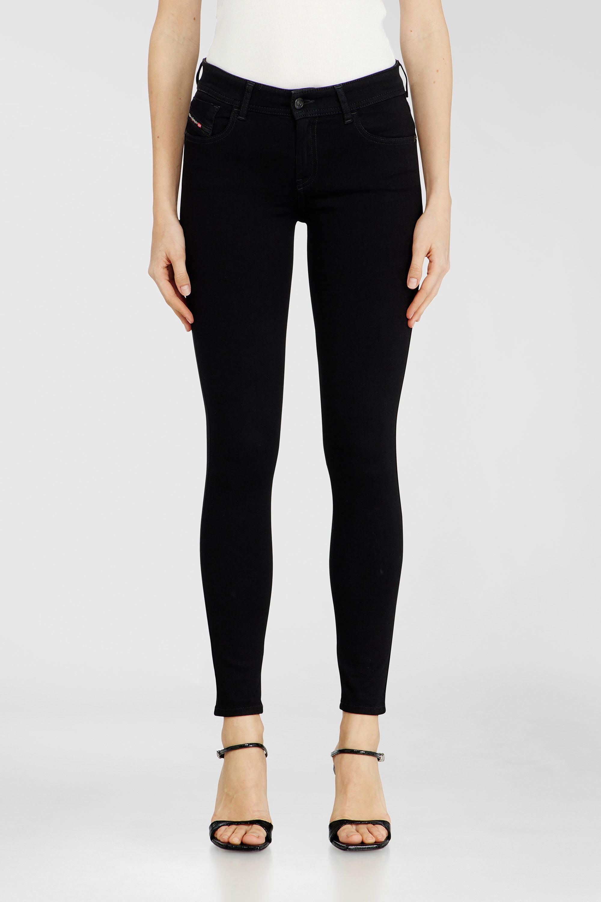 Diesel - Skinny Jeans 2017 Slandy 069EF Femme, Noir/Gris fonc&eacute; - Image 1