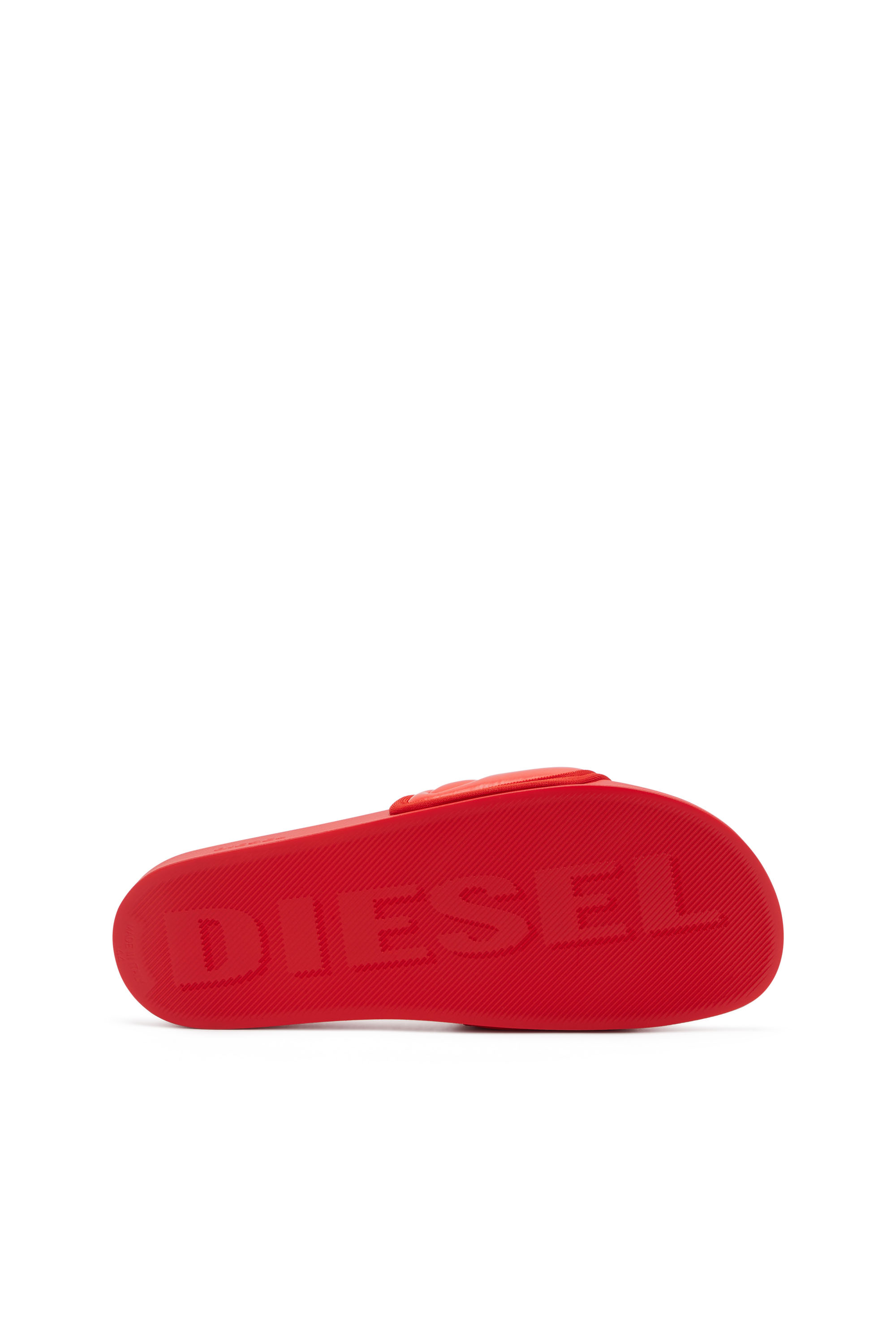Diesel - SA-MAYEMI PUF X, Unisex's Sa-Mayemi Puf X - Pool slides with puffy D logo in Red - 5