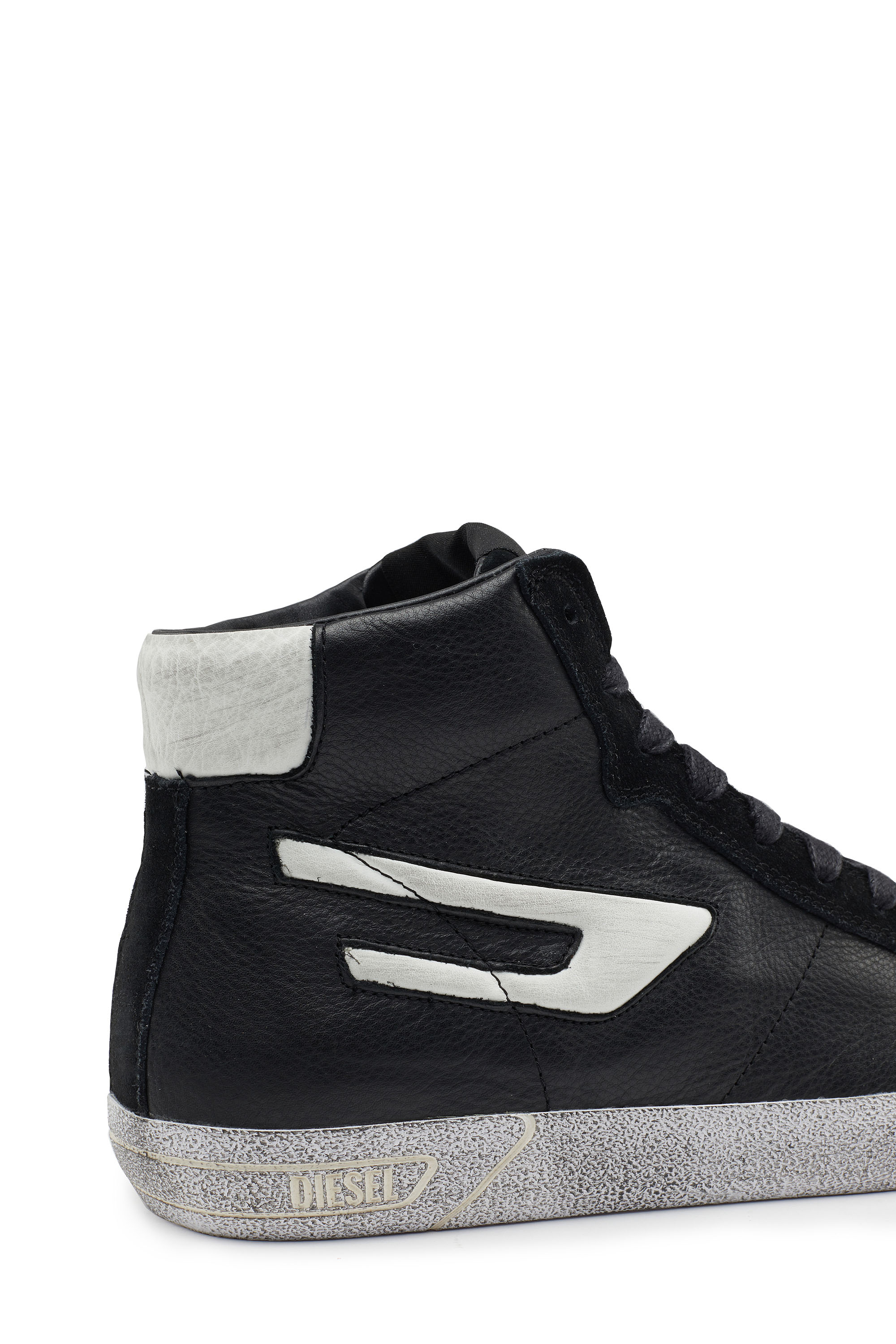 Diesel - S-LEROJI MID W, Woman's S-Leroji Mid W - High-top leather sneakers with D logo in Black - 7