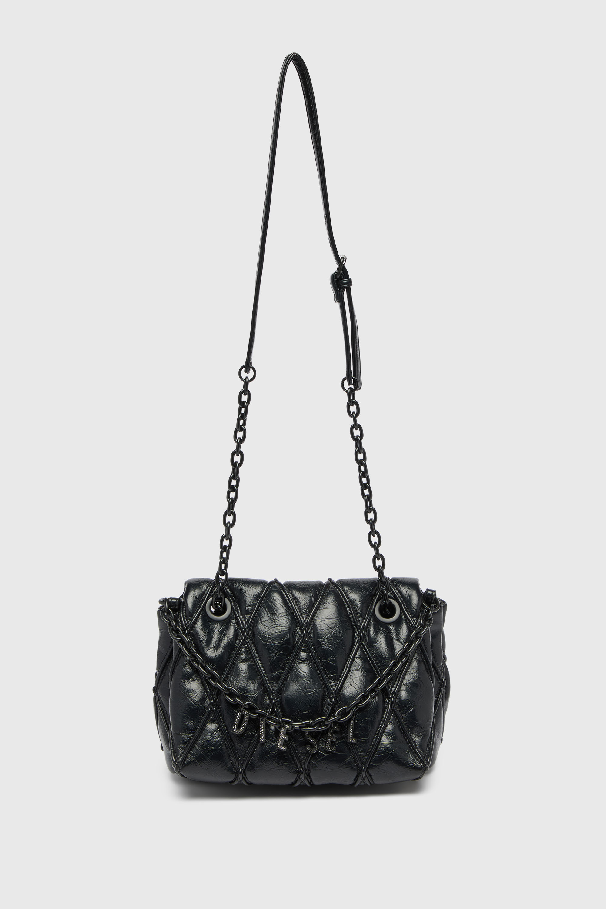Diesel - CHARM-D SHOULDER M, Woman's Charm-D - Shoulder bag in shiny quilted PU in Black - 1