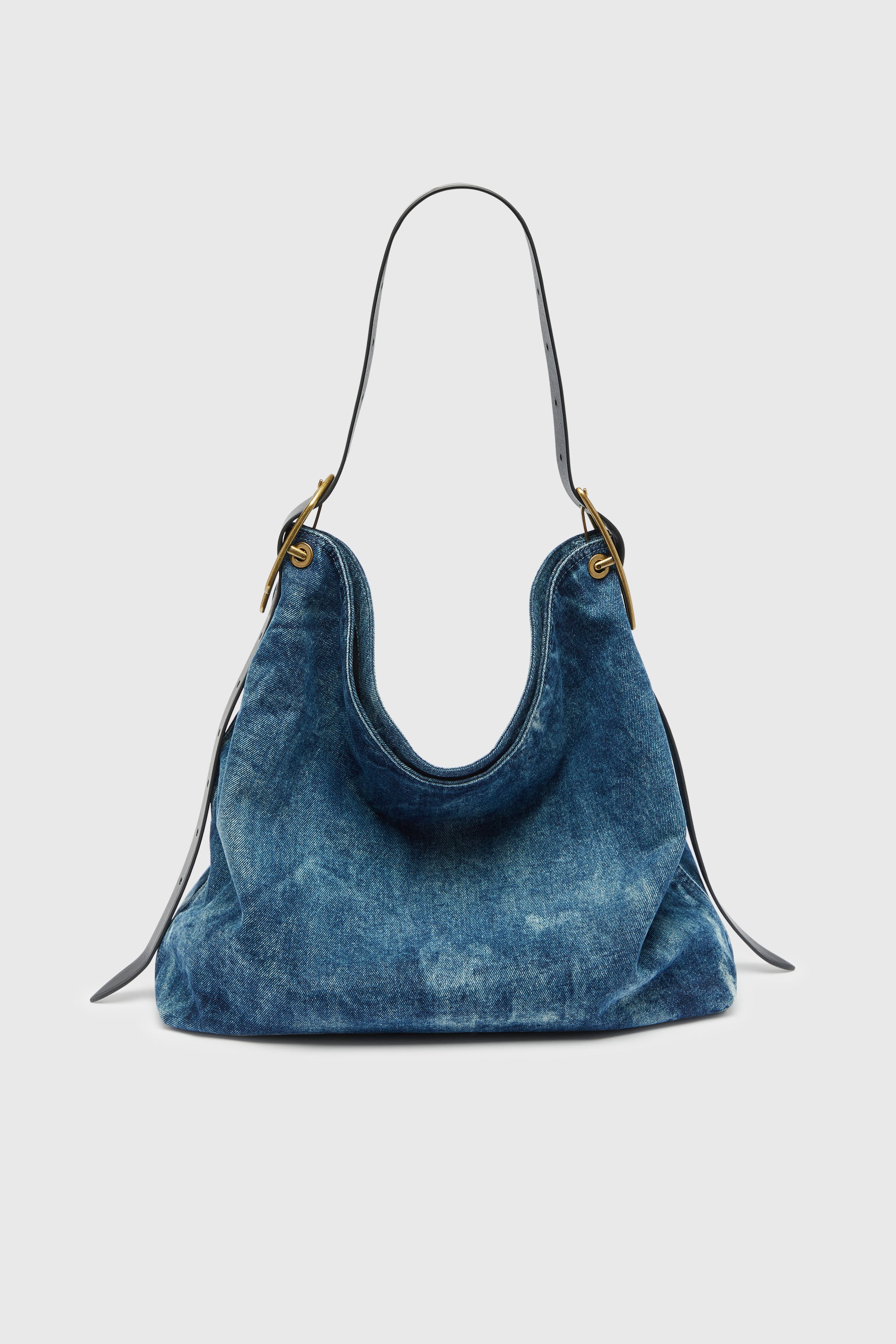 Diesel - D-LINE HOBO L, Woman's D-Line Denim Hobo Bag in Medium blue - 2