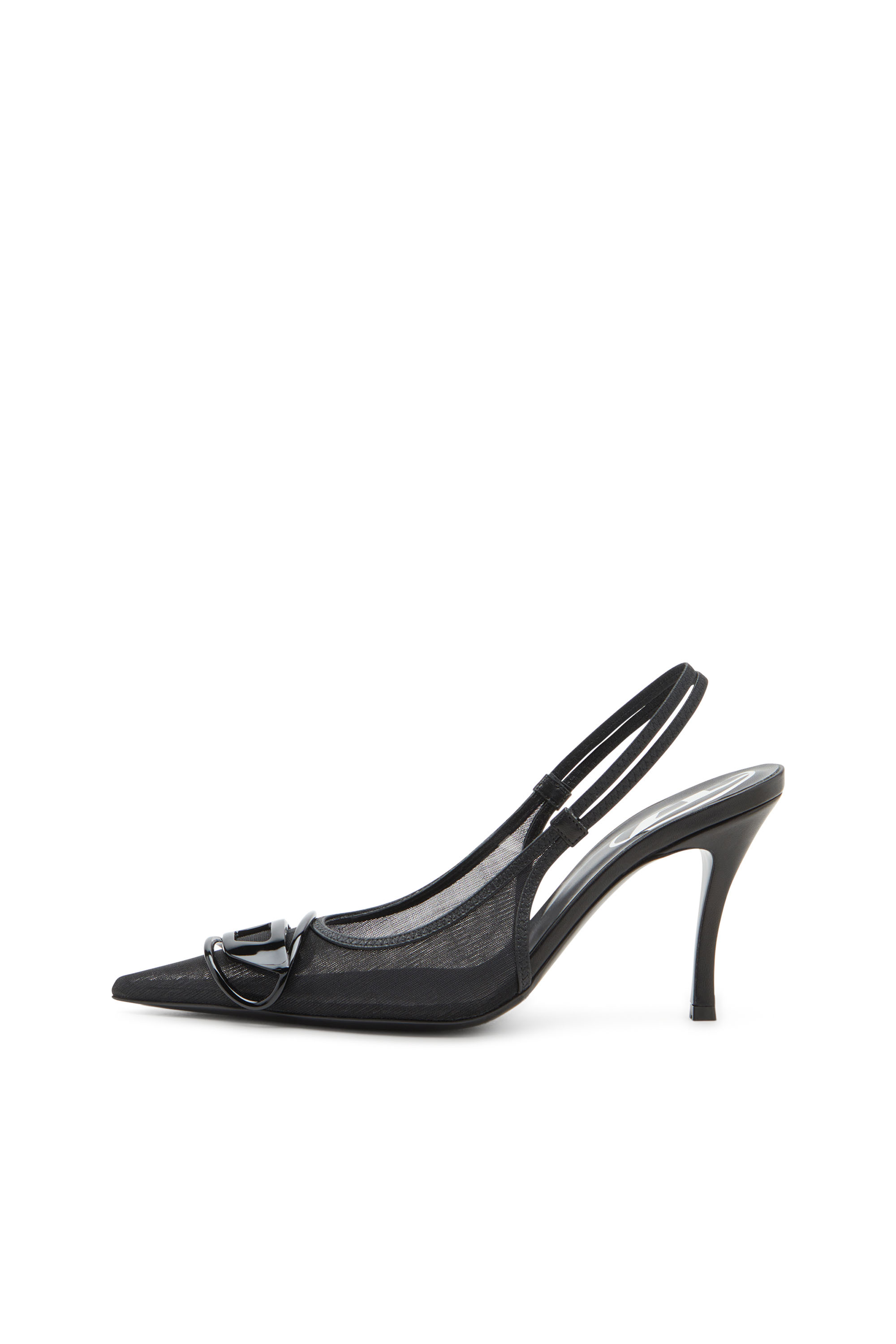 Diesel - D-VENUS SB, Female's D-Venus-Slingback pumps in leather-trimmed mesh in Black - 2