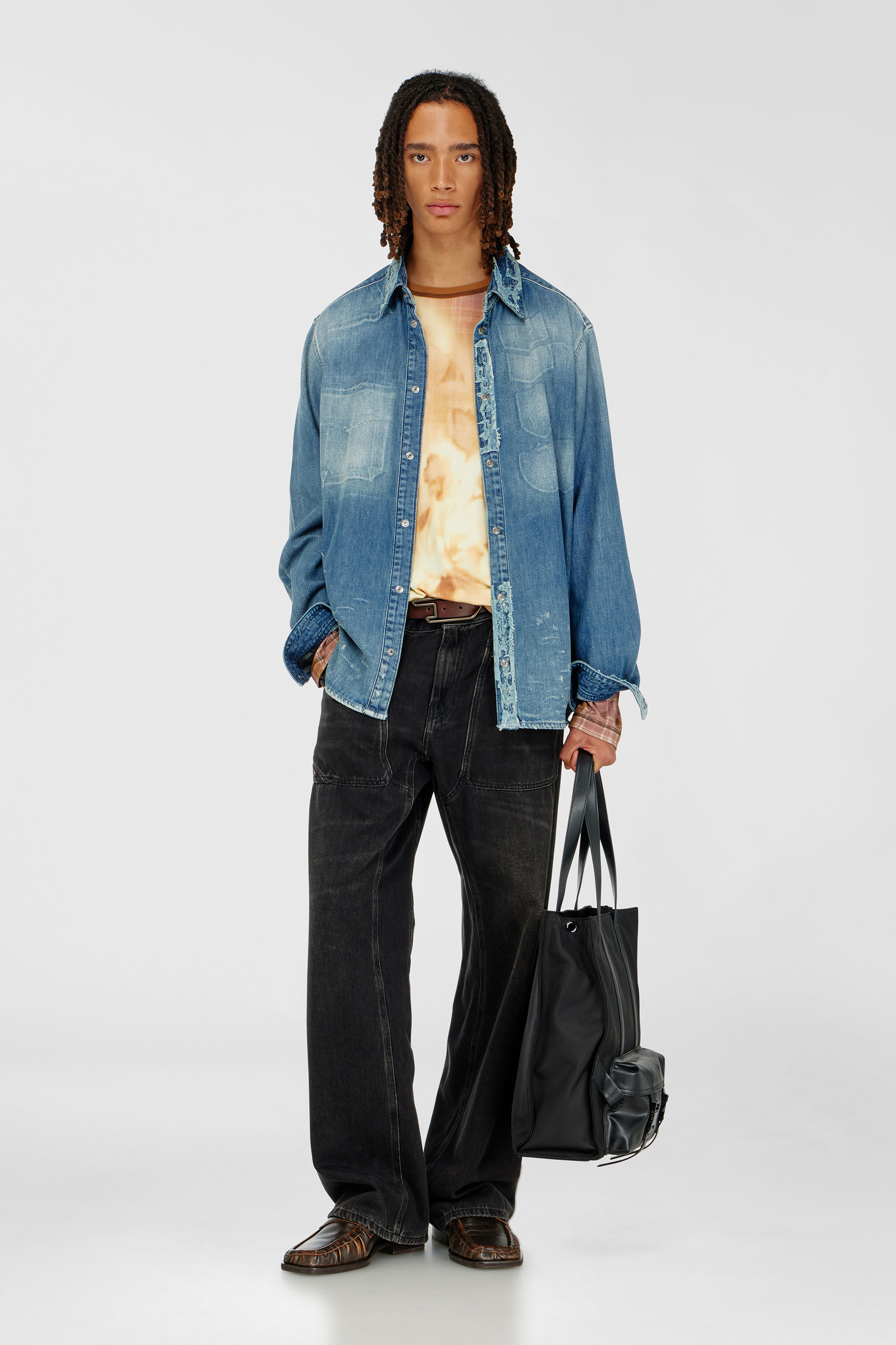 Diesel - MULTI-PKTS TOTE X, Unisex's Multi-Pkts - Shopping bag with flap pocket and zip in Black - 1