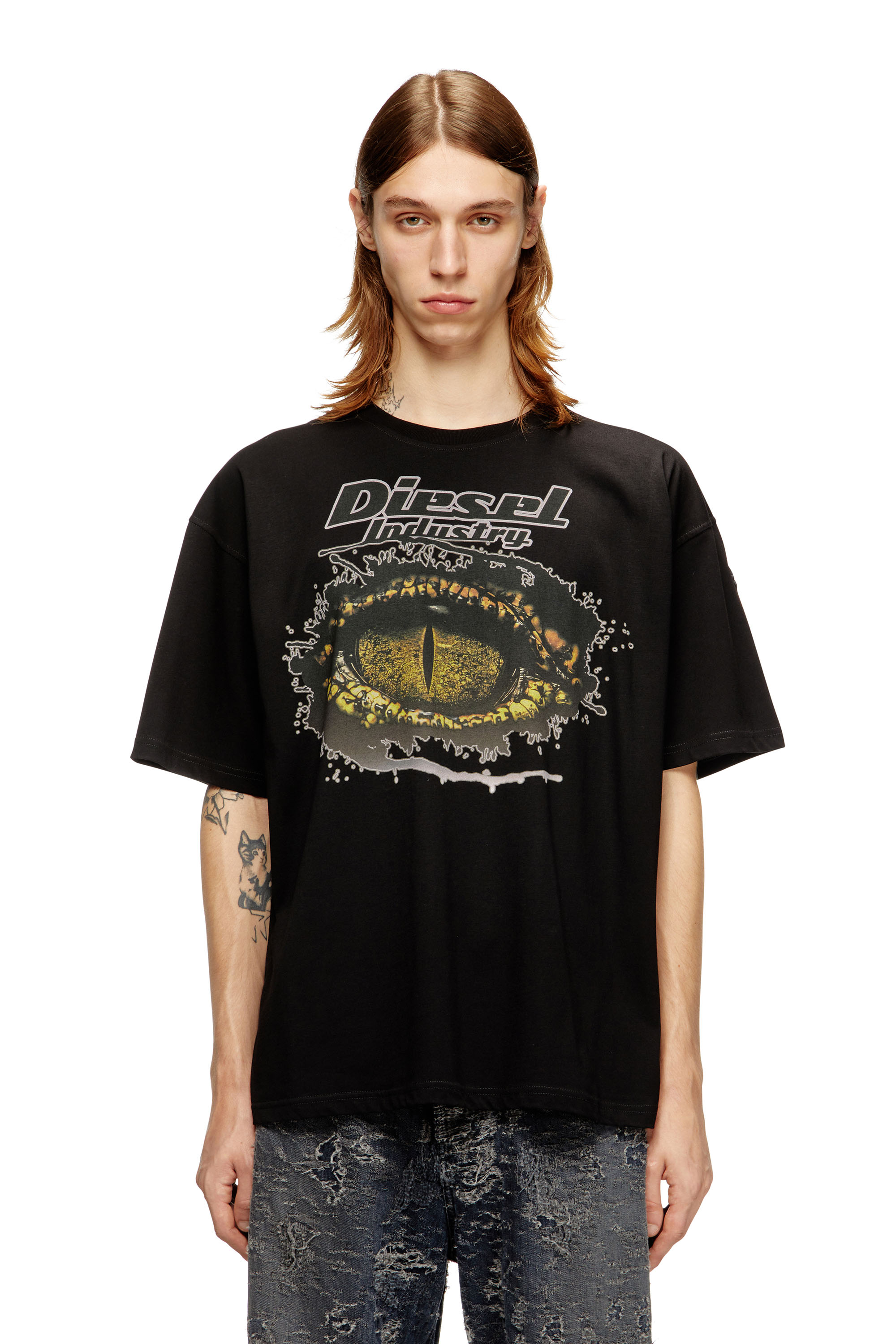 Diesel - T-BOXT-T25, Man's Cotton t-shirt with digital print in Light Grey - 2
