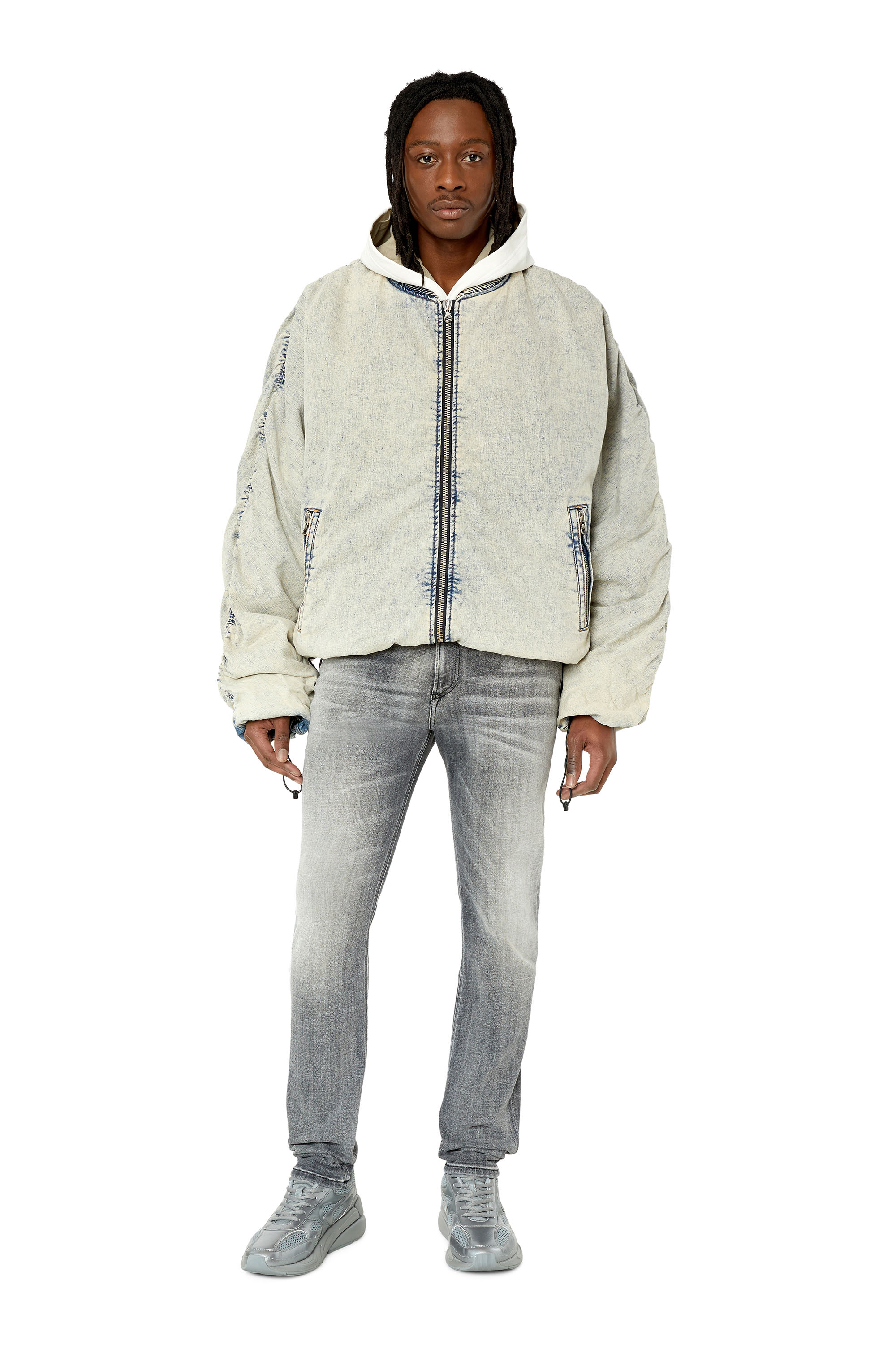 Diesel - D-BRESSY, Man's Padded denim bomber jacket in Light Blue - 1