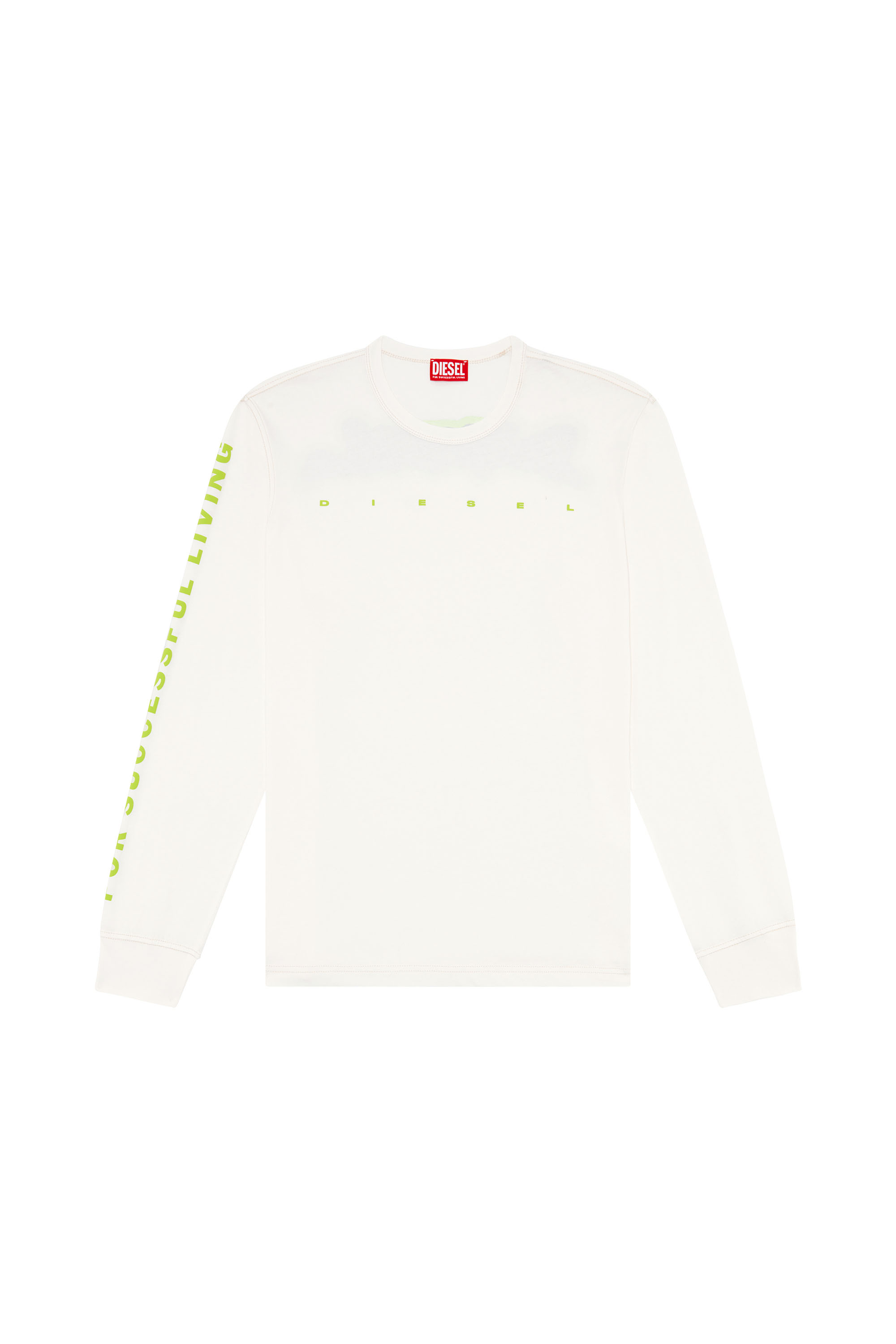 Men's Long-sleeve T-shirt with zebra-camo motif | White | Diesel Men's Long-sleeve T-shirt with zebra-camo motif | White | Diesel