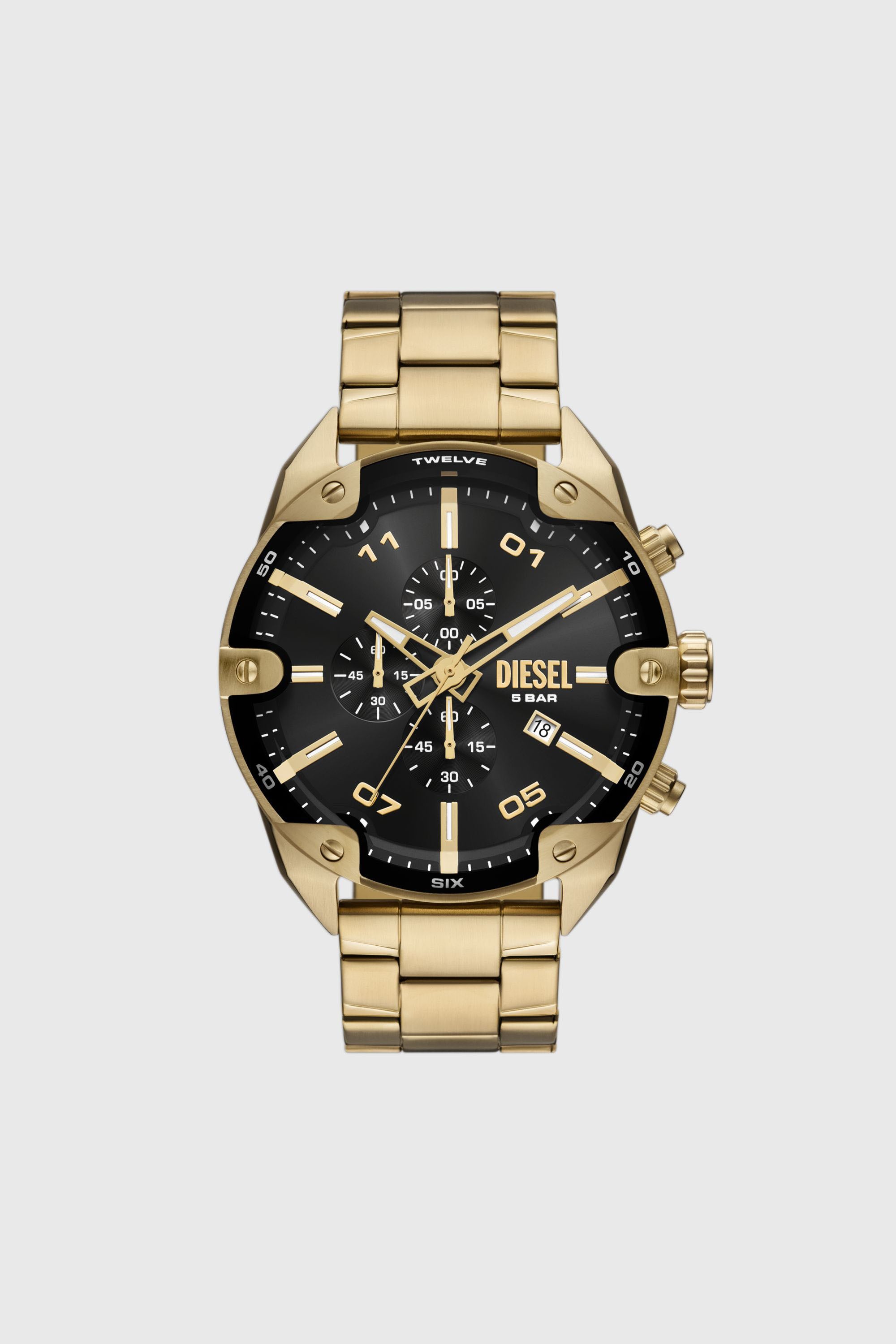 Diesel - DZ4678, Reloj Spiked de acero inoxidable Hombre in Dorado - 1