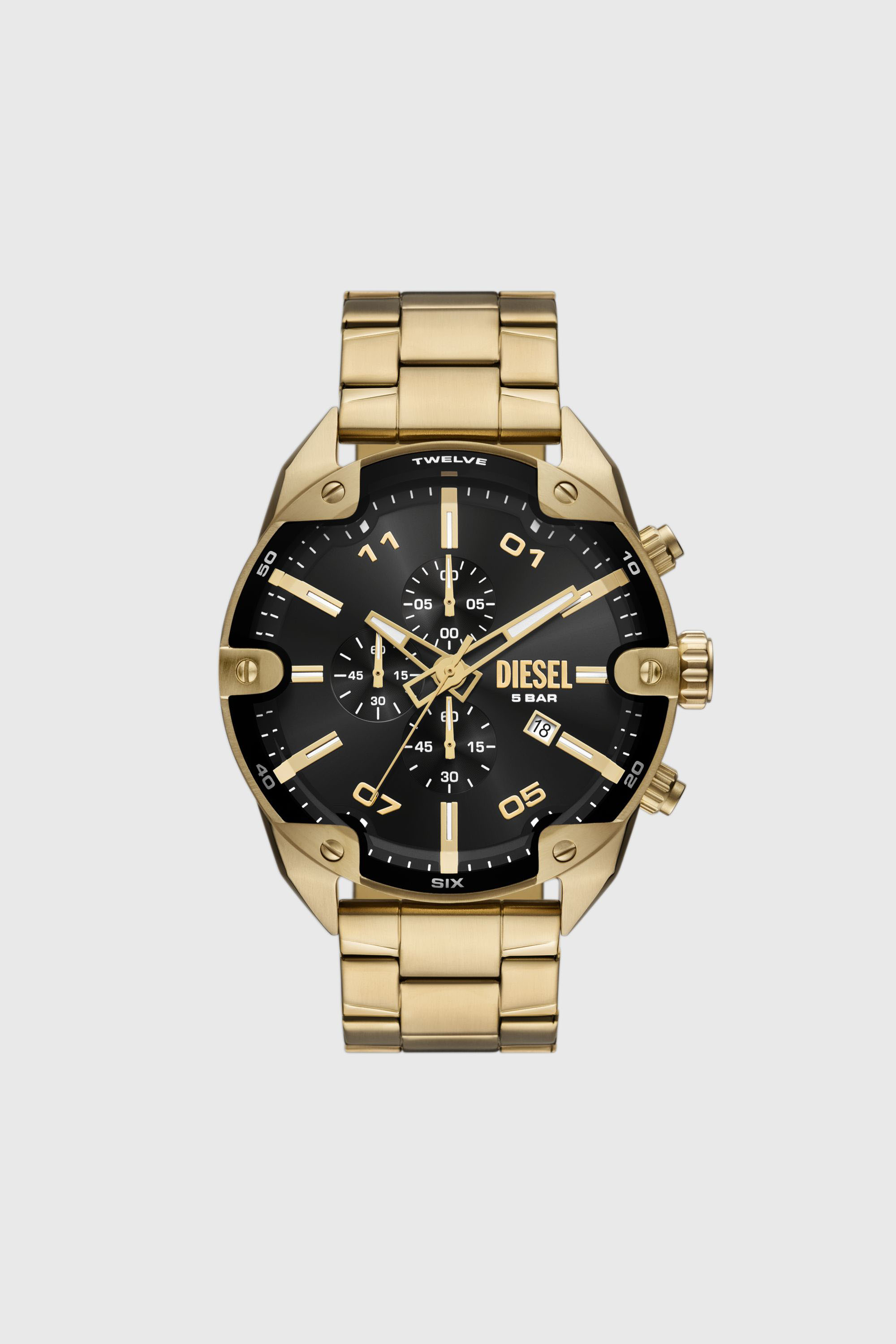 Diesel - DZ4678, Male's Spiked stainless steel watch in Gold - 1