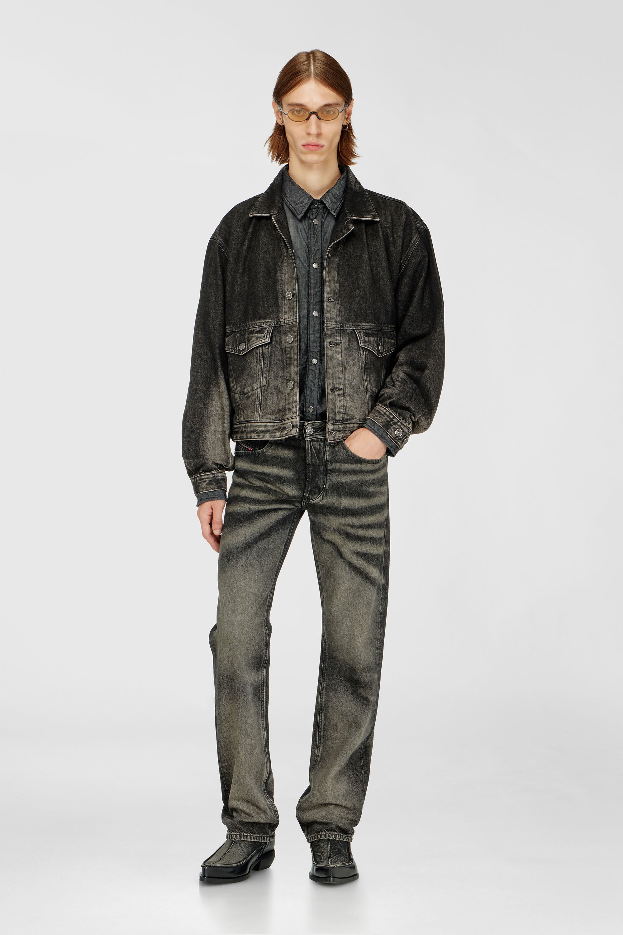 Diesel - Regular Jeans 1985 Larkee 09R33 Homme, Noir/Gris fonc&eacute; - Image 1