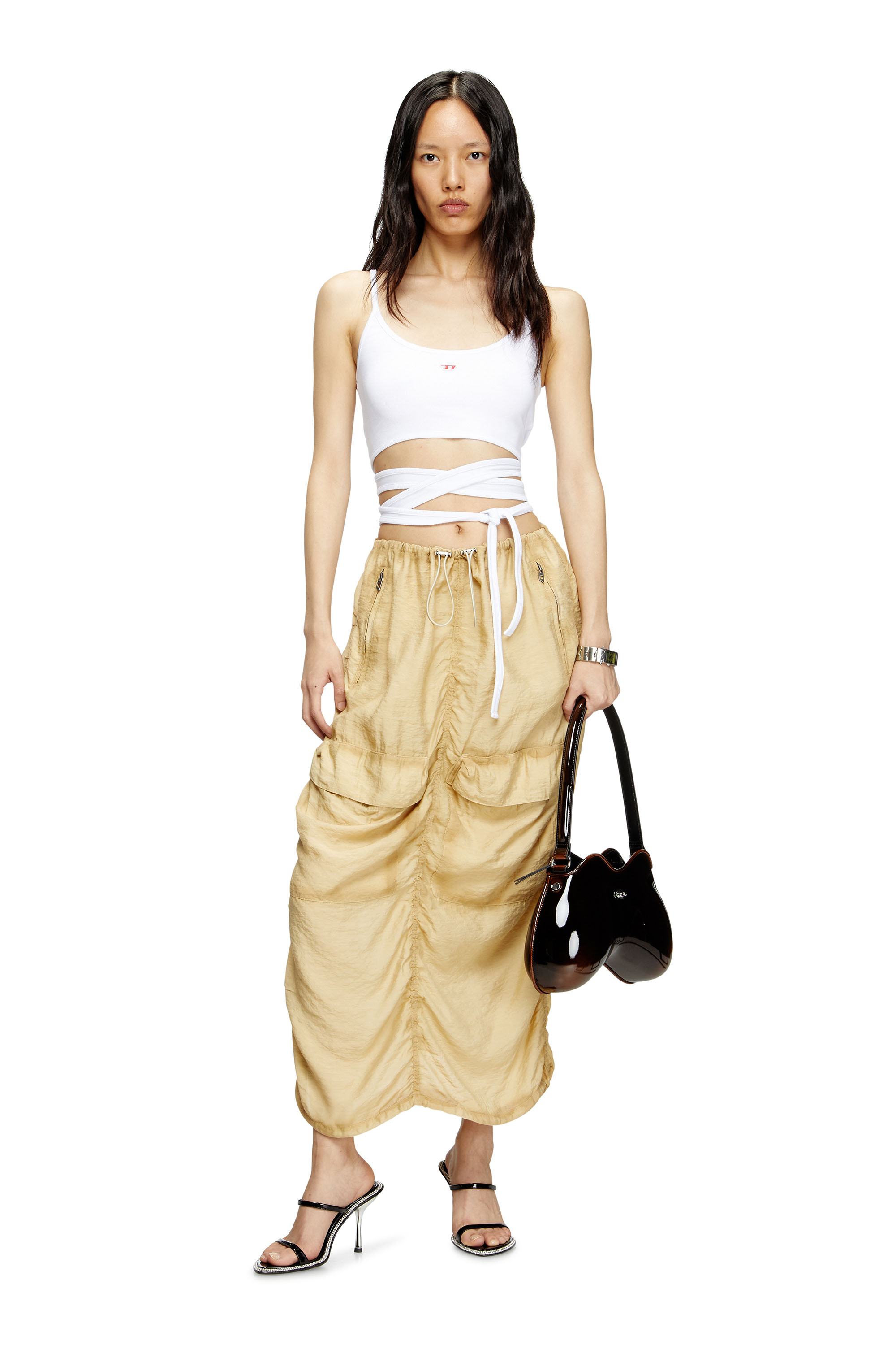 Diesel - T-LEYA-TAIL, Female's Vest top with wrap ties in White - 1