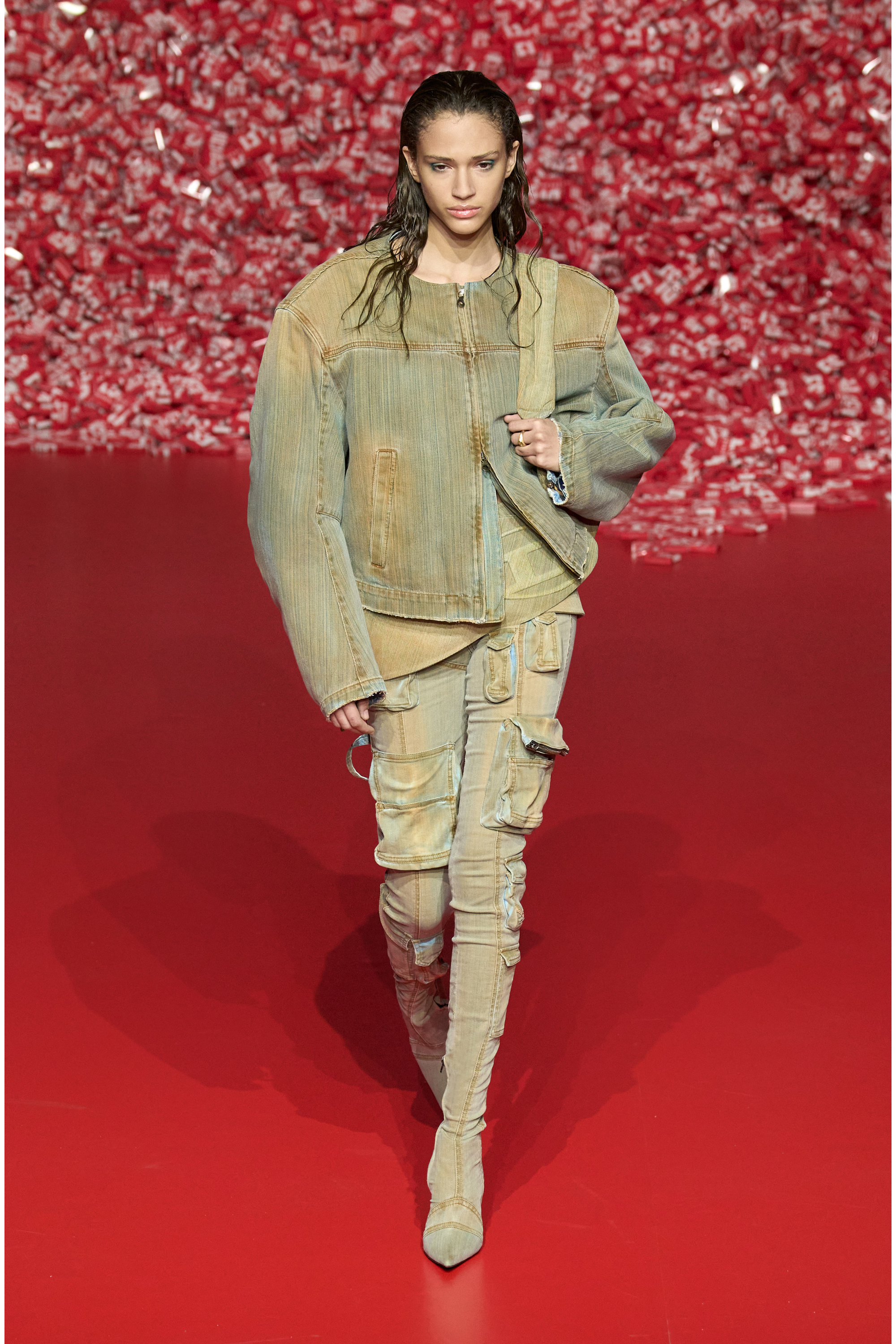 Diesel - Woman's Skinny Jeans 1984 Slandy-High 068JR, Blue/Beige - 5