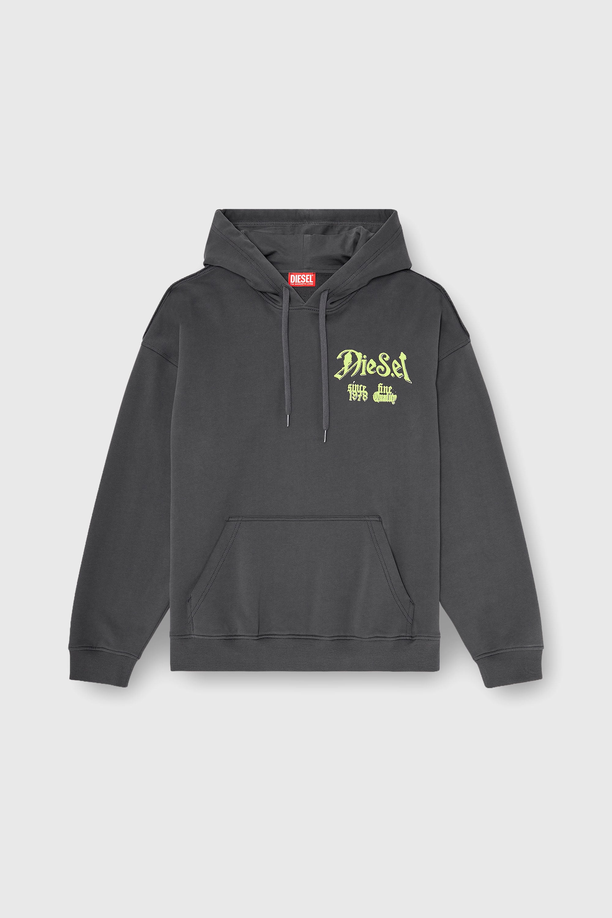 Diesel - S-BOXT-HOOD-AA2, Sudadera de algod&oacute;n con gr&aacute;ficos flocados Hombre in Gris - 2