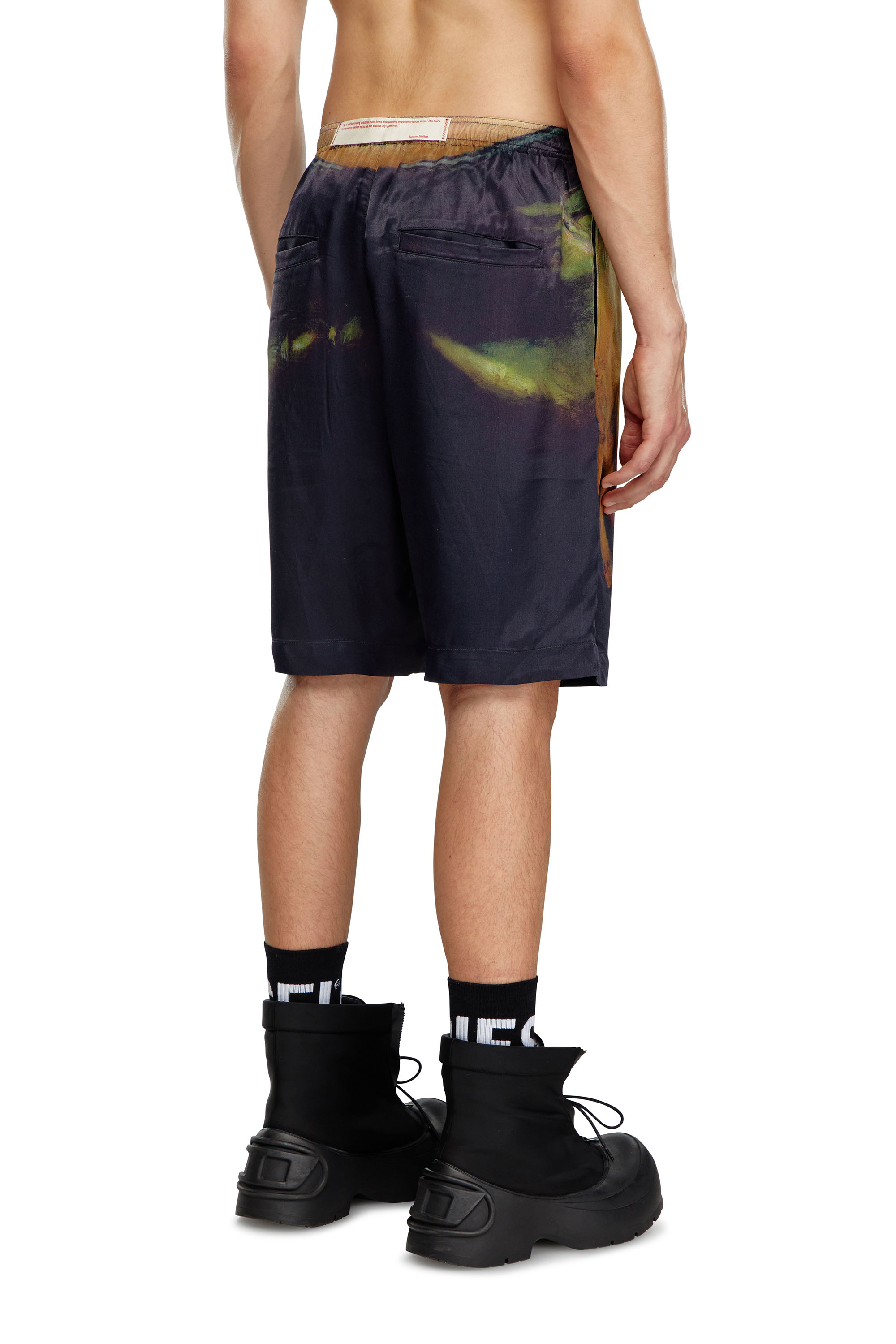 Diesel - PR-P-TOLL-SHO-SS, Unisex's Viscose shorts with all-over print in Black - 2