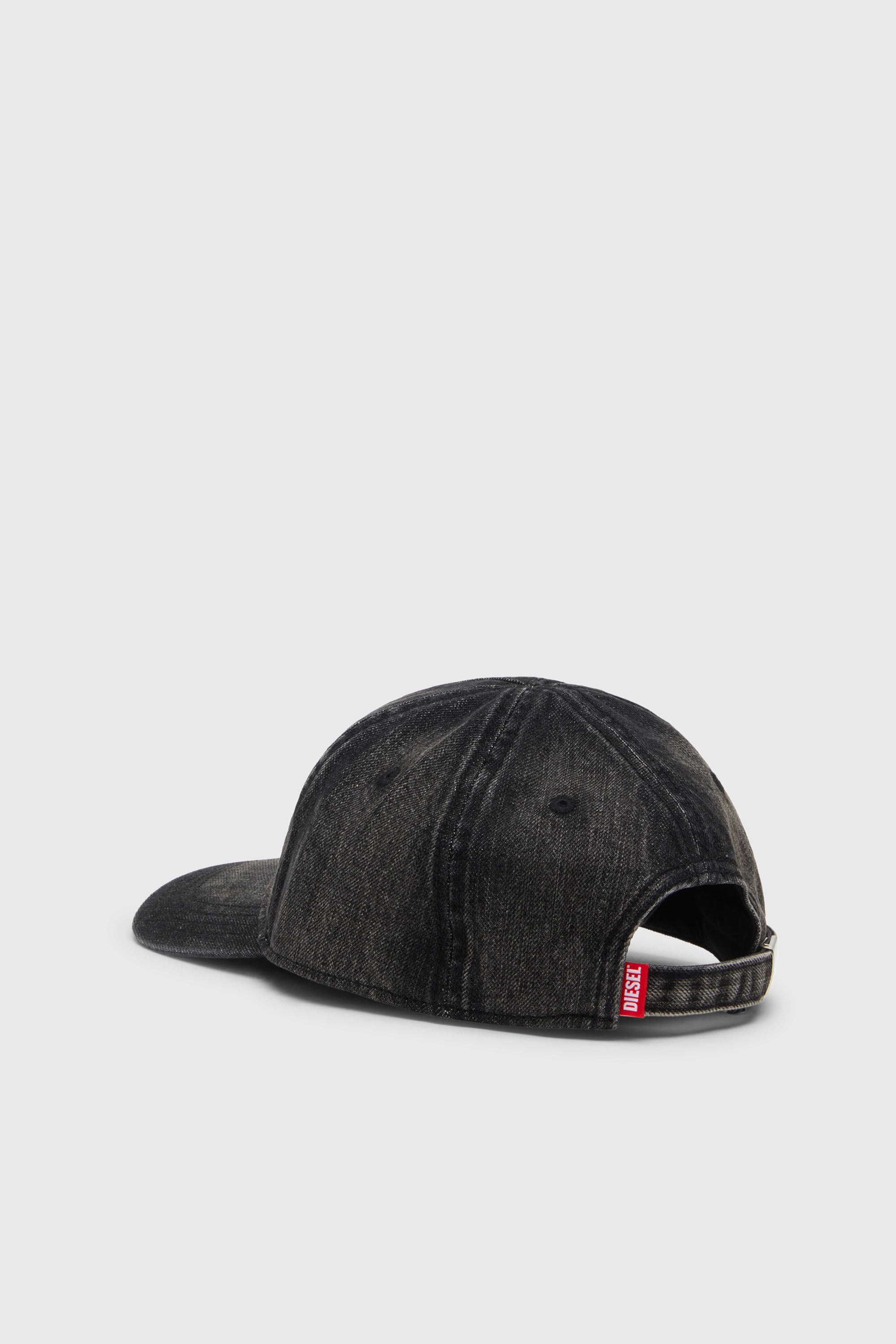 Diesel - C-ENIC, Casquette en denim avec d&eacute;tails effiloch&eacute;s et logo brod&eacute; Homme in Noir - 2