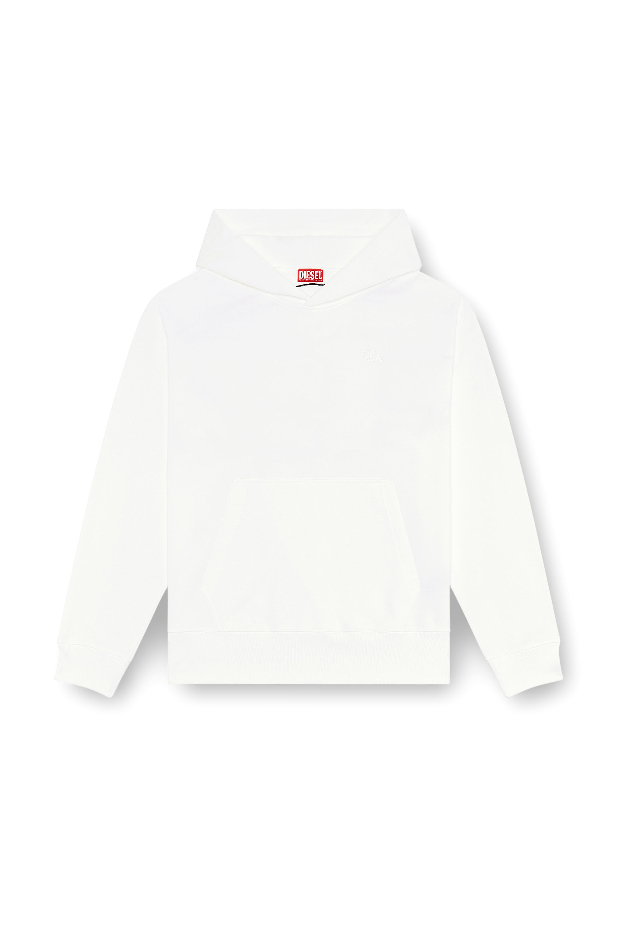 Diesel - S-MACS-HOOD-MEGOVAL-D, Man's Hoodie with logo embroidery in White - 3