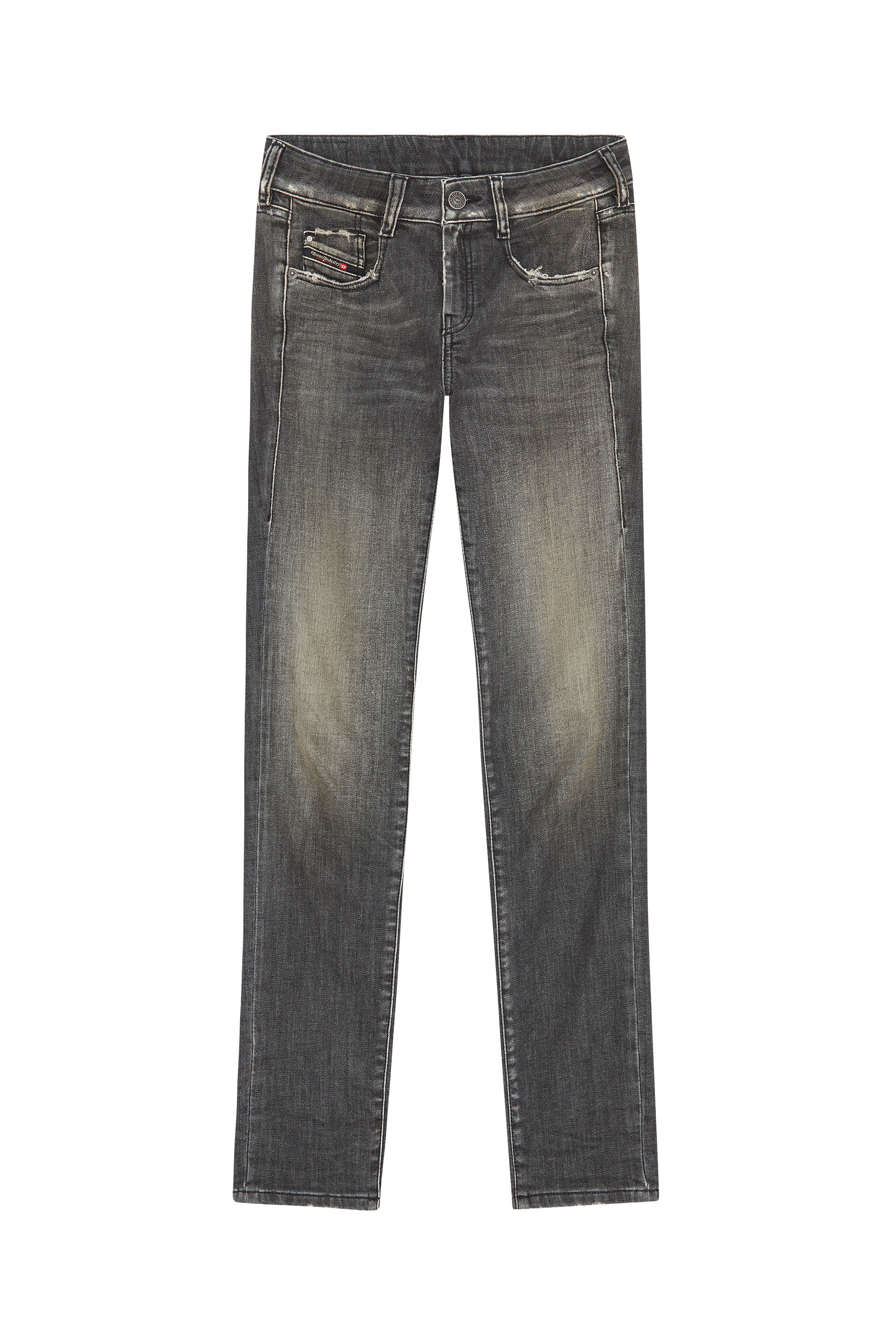 Diesel - Slim D-Ollies JoggJeans&reg; 09F01, Female's Slim D-Ollies JoggJeans&reg; in Black/Dark Grey - 5
