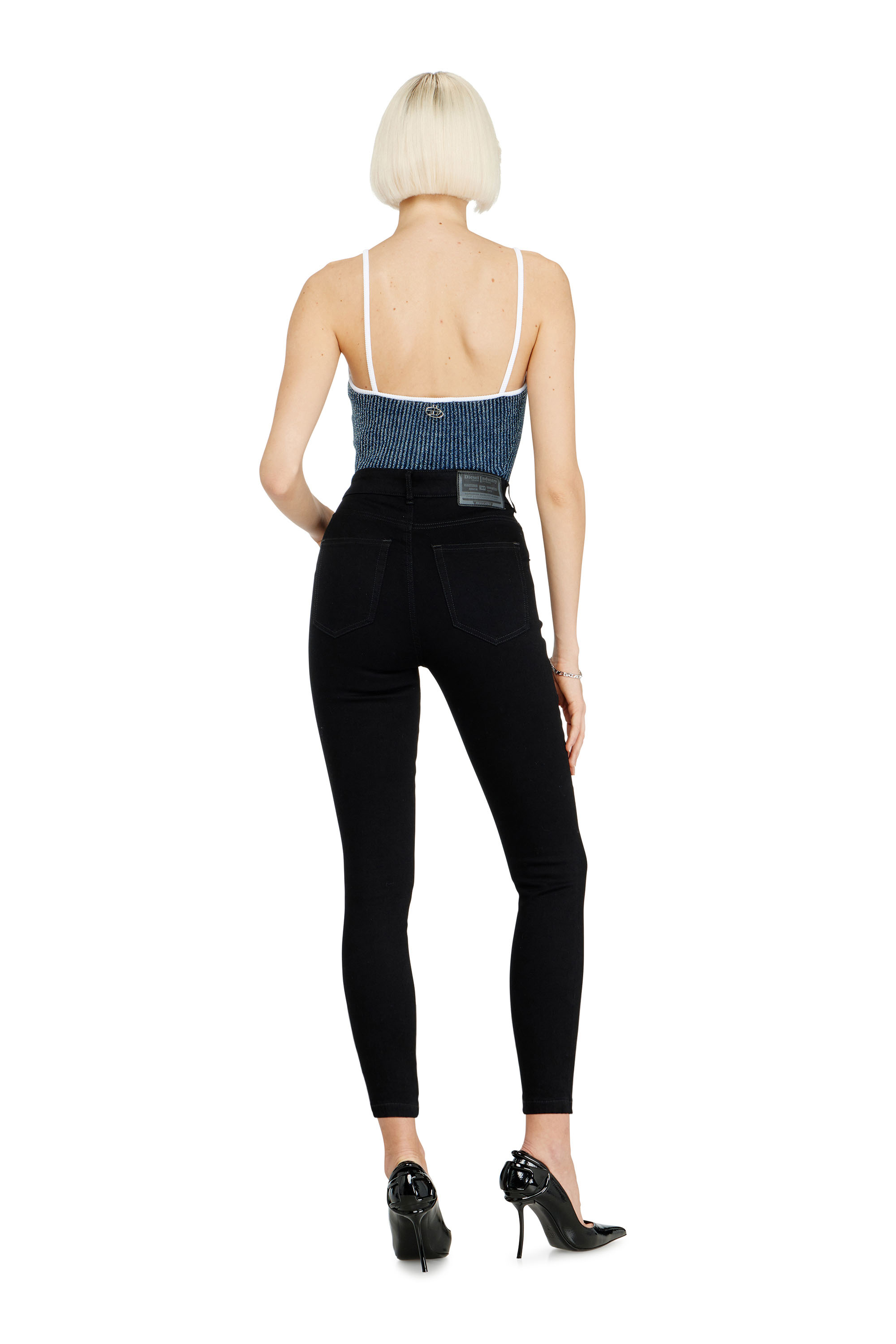 Diesel - Woman's Skinny Jeans 1984 Slandy-High 069EF, Black/Dark grey - 4