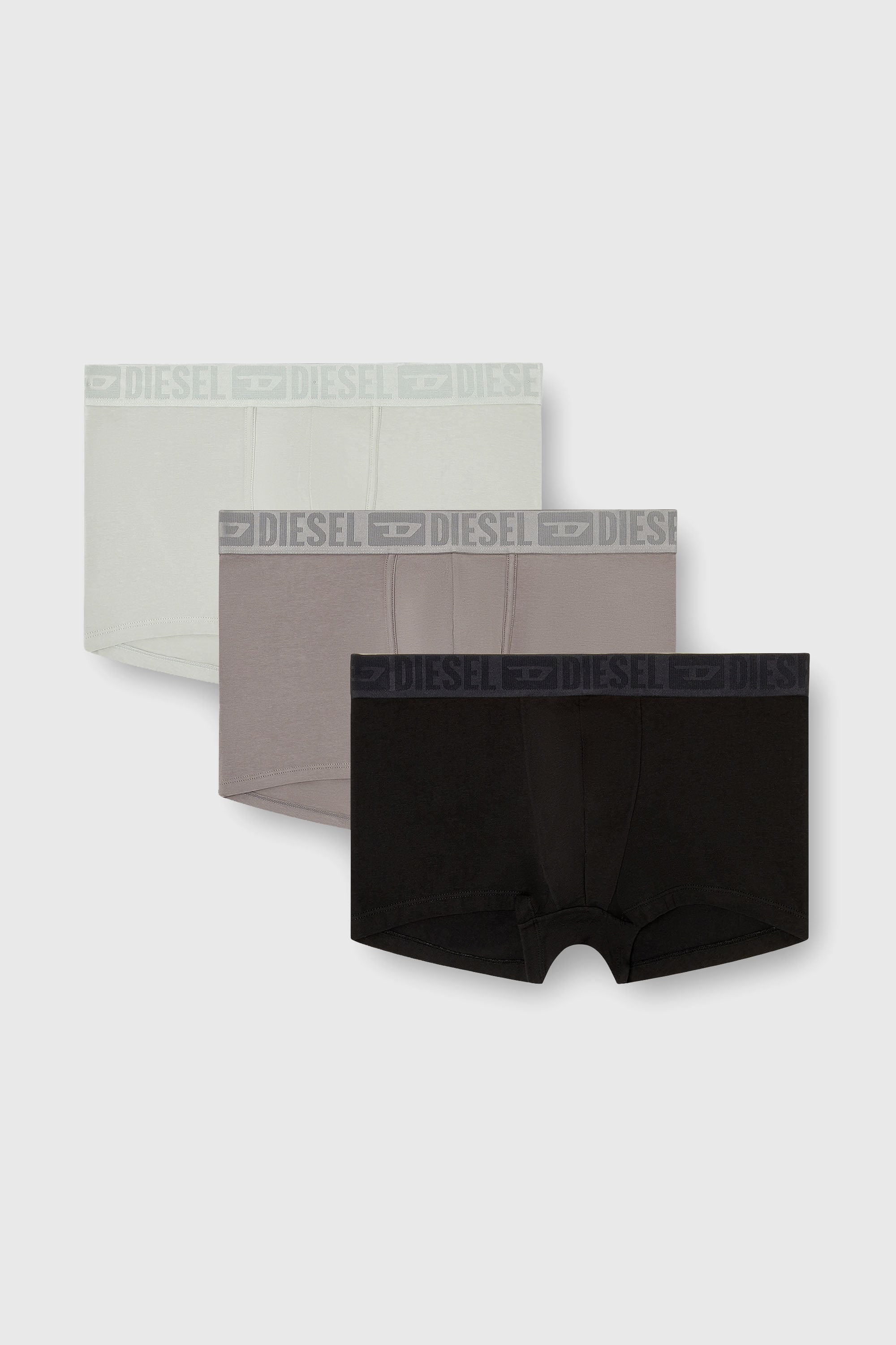 Diesel - MIKE-D-CORE-3PACK, Male's Three-pack of stretch cotton boxer briefs with tonal waistband in Gray/Black - 1