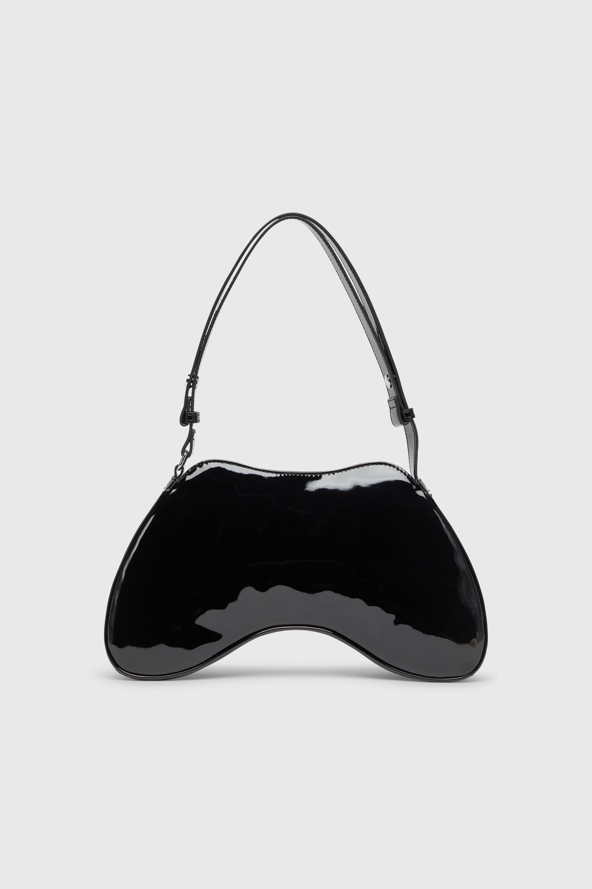 Diesel - PLAY SHOULDER, Woman's Play-Glossy crossbody bag with tonal logo in Black - 2