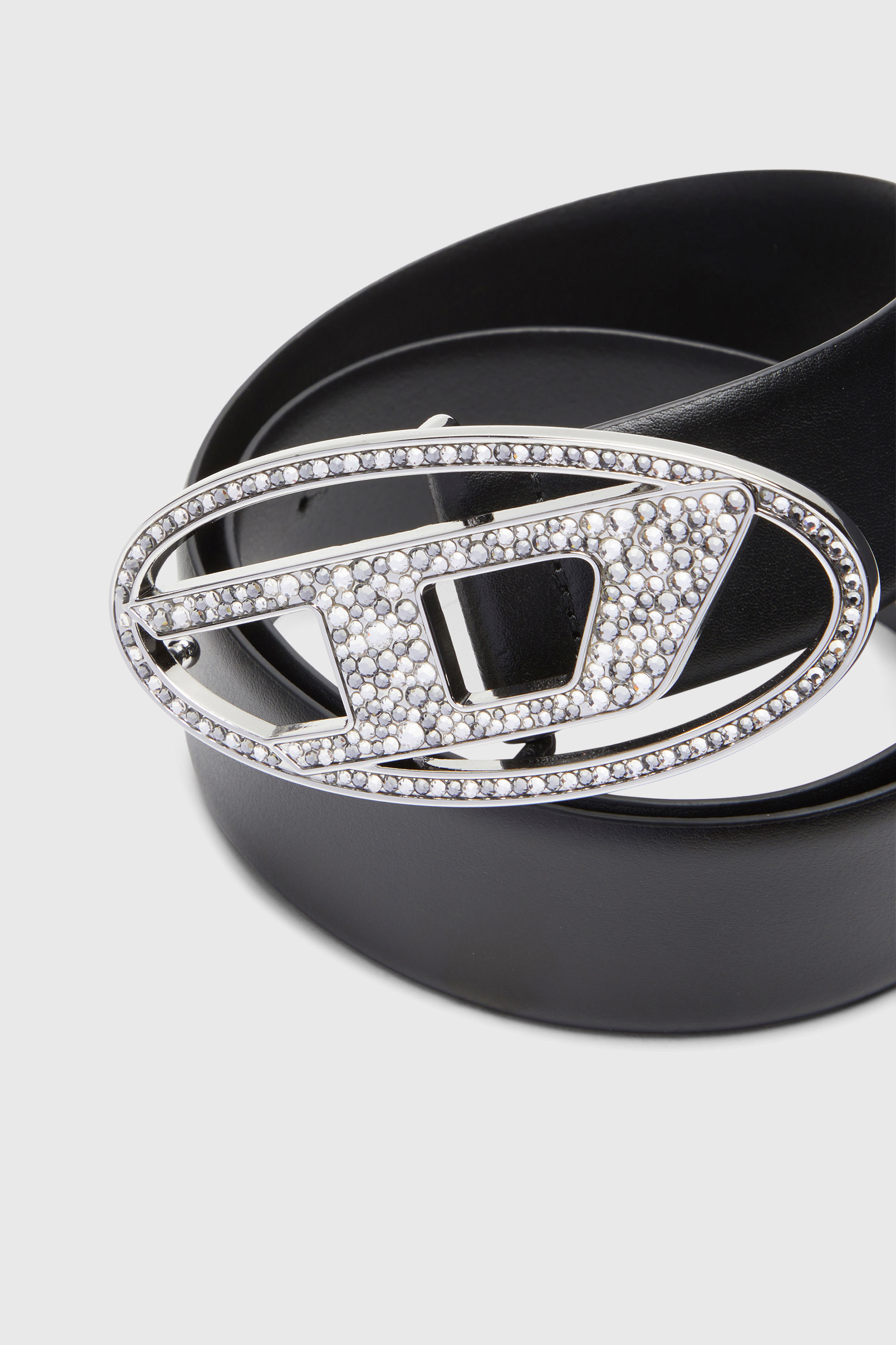 B-1DR STRASS - logo belt with strass | Black | Diesel {{Country}}