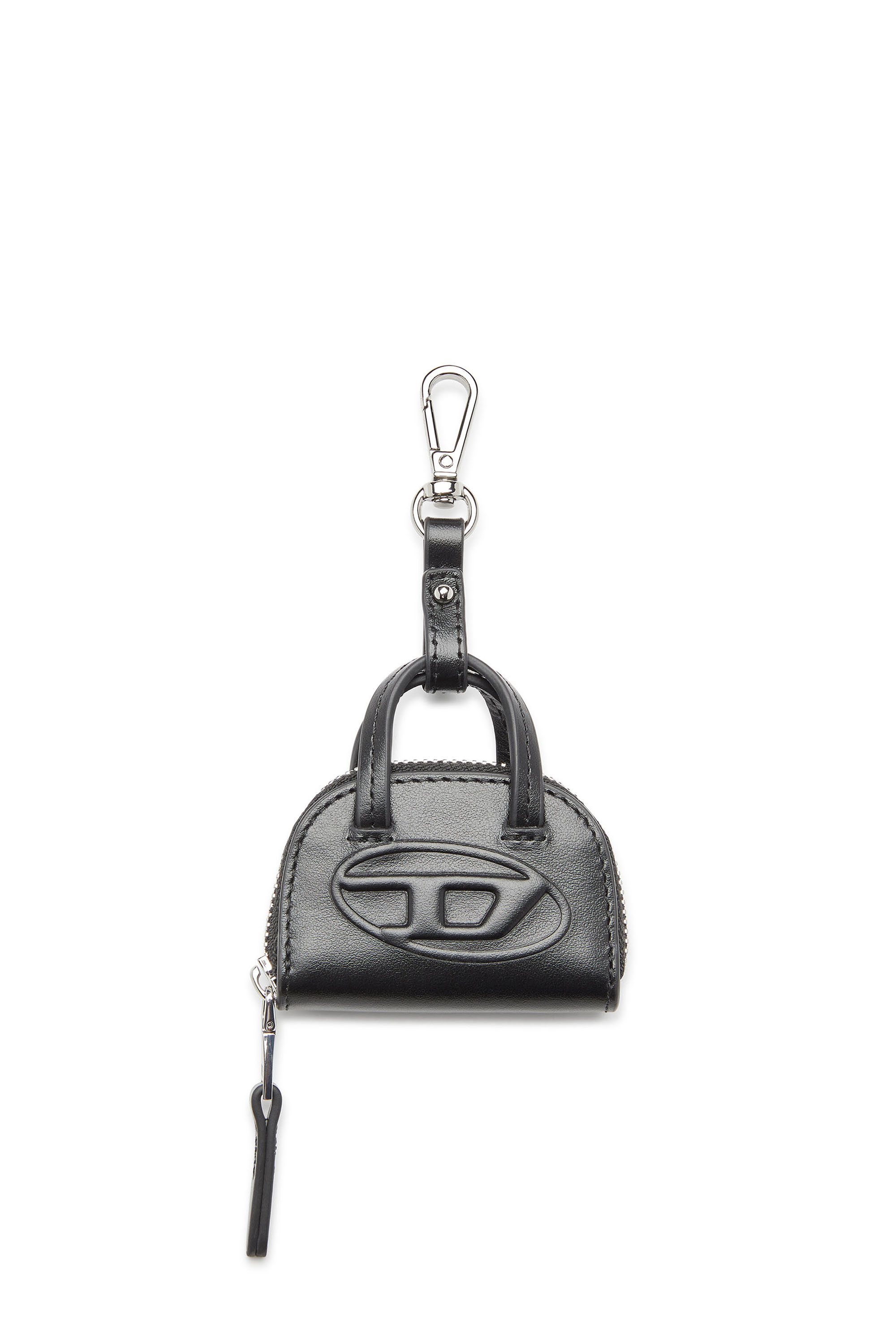 Diesel - 1DR DOME CHARMS, Woman's Leather bag charm in Black - 1