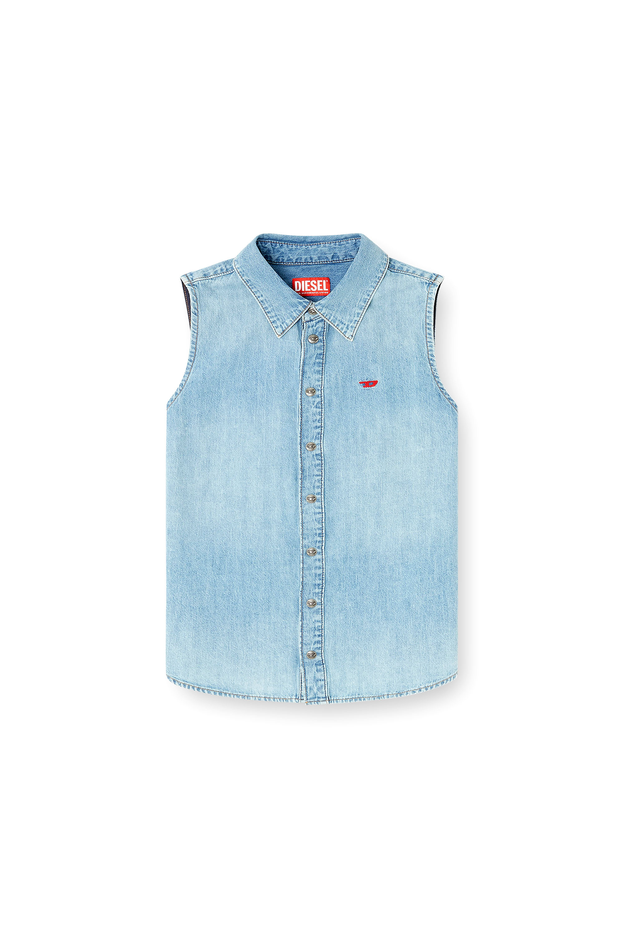 Diesel - DE-EAZY-SL, Camisa vaquera sin mangas Mujer in Azul marino - 2