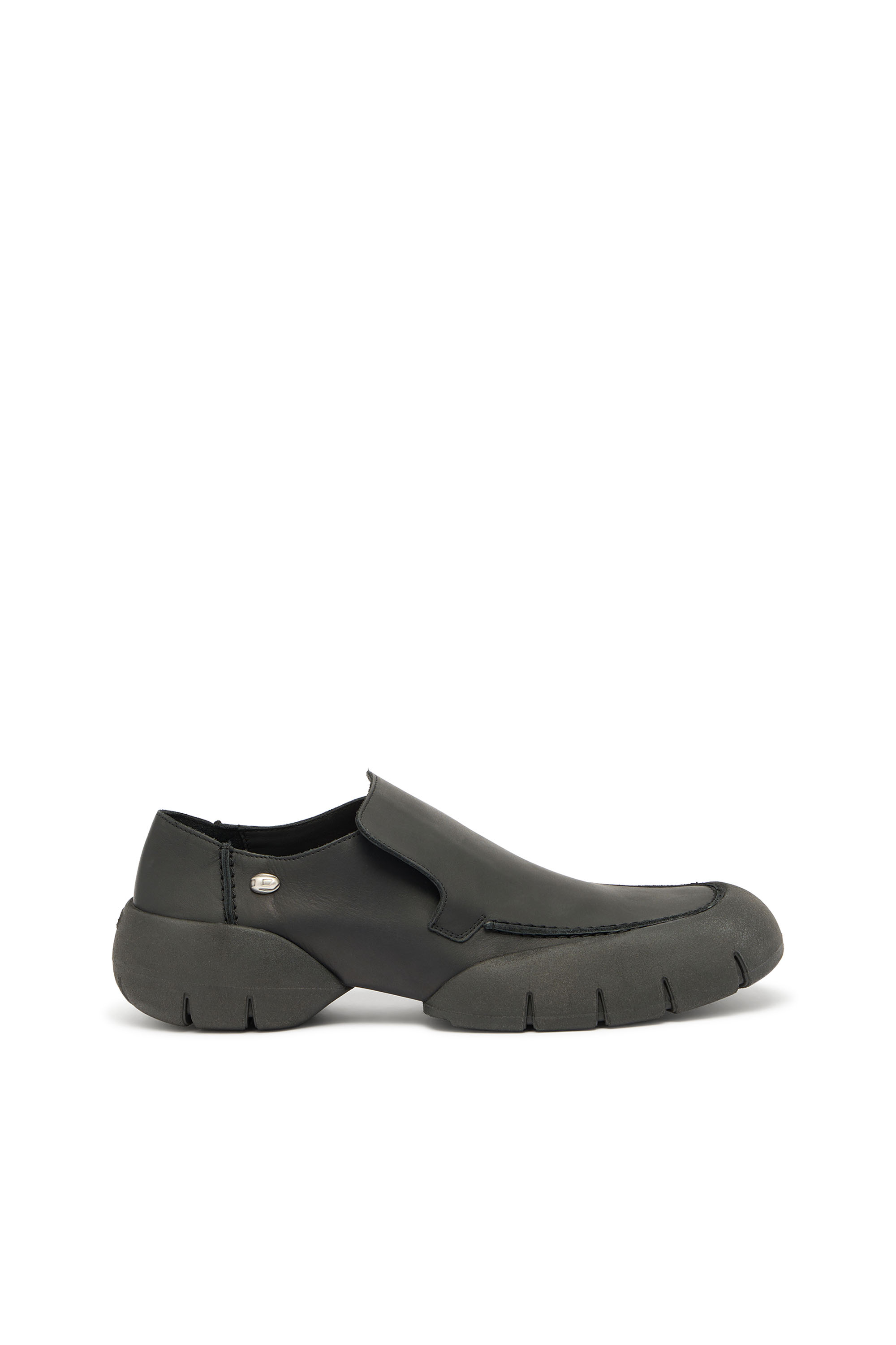 Diesel - D-MATHIEU SC, Male's D-Mathieu-Brushed leather loafer with rubber sole in Black - 1