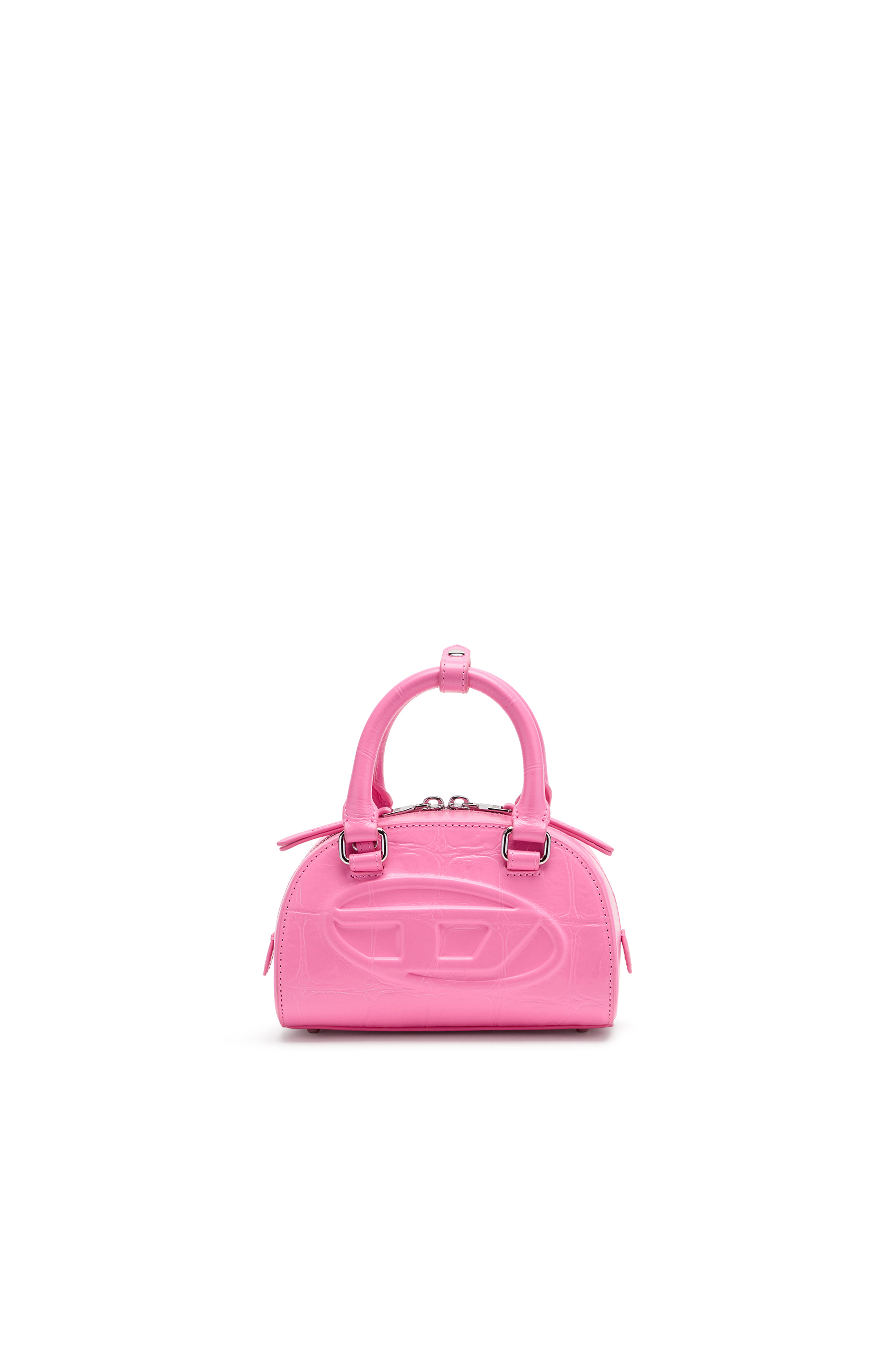 Diesel - 1DR DOME CROSSBODY, Female's 1DR Dome-Mini bowling bag in croc-effect leather in Pink - 1