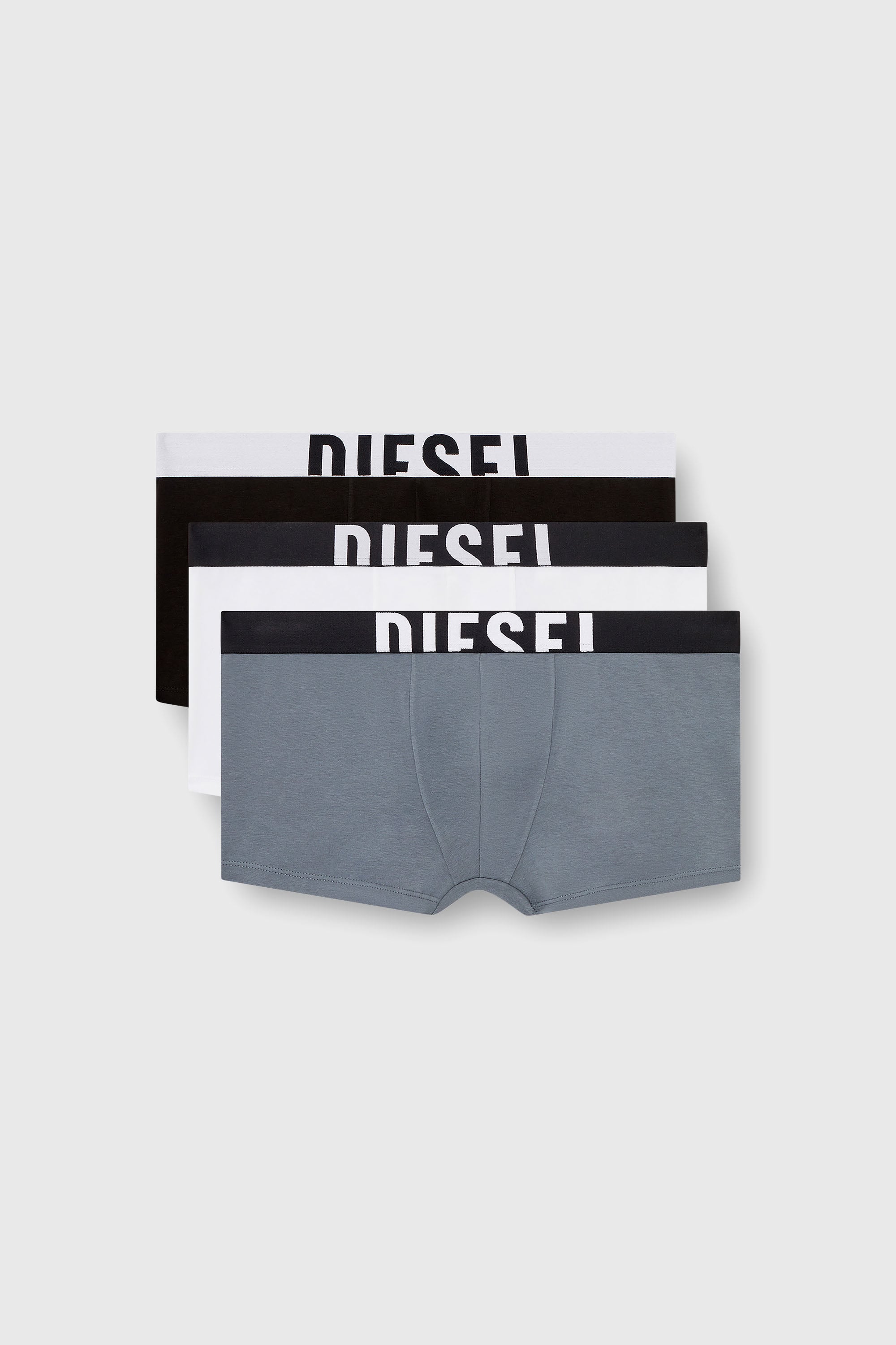 Diesel - DAMIEN-D-POP-3PACK-40, Male's Three-pack boxer briefs in stretch cotton in Grey/Black - 1