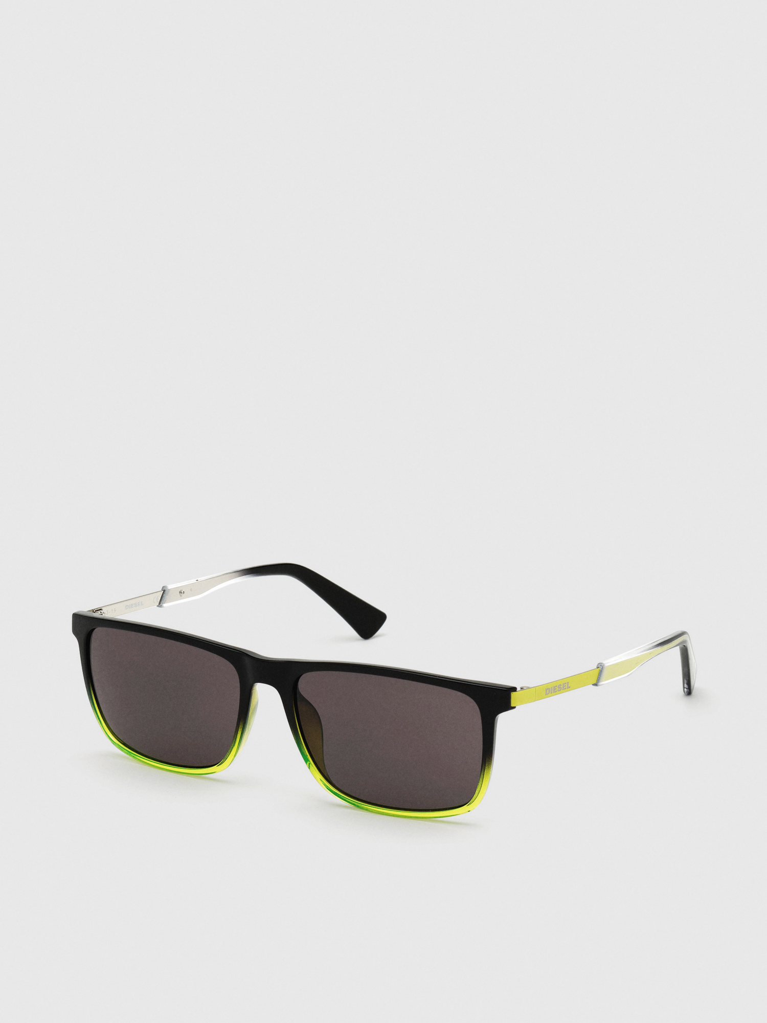Diesel - DL0312, Man's Injected Sunglasses in Black/Yellow - 2