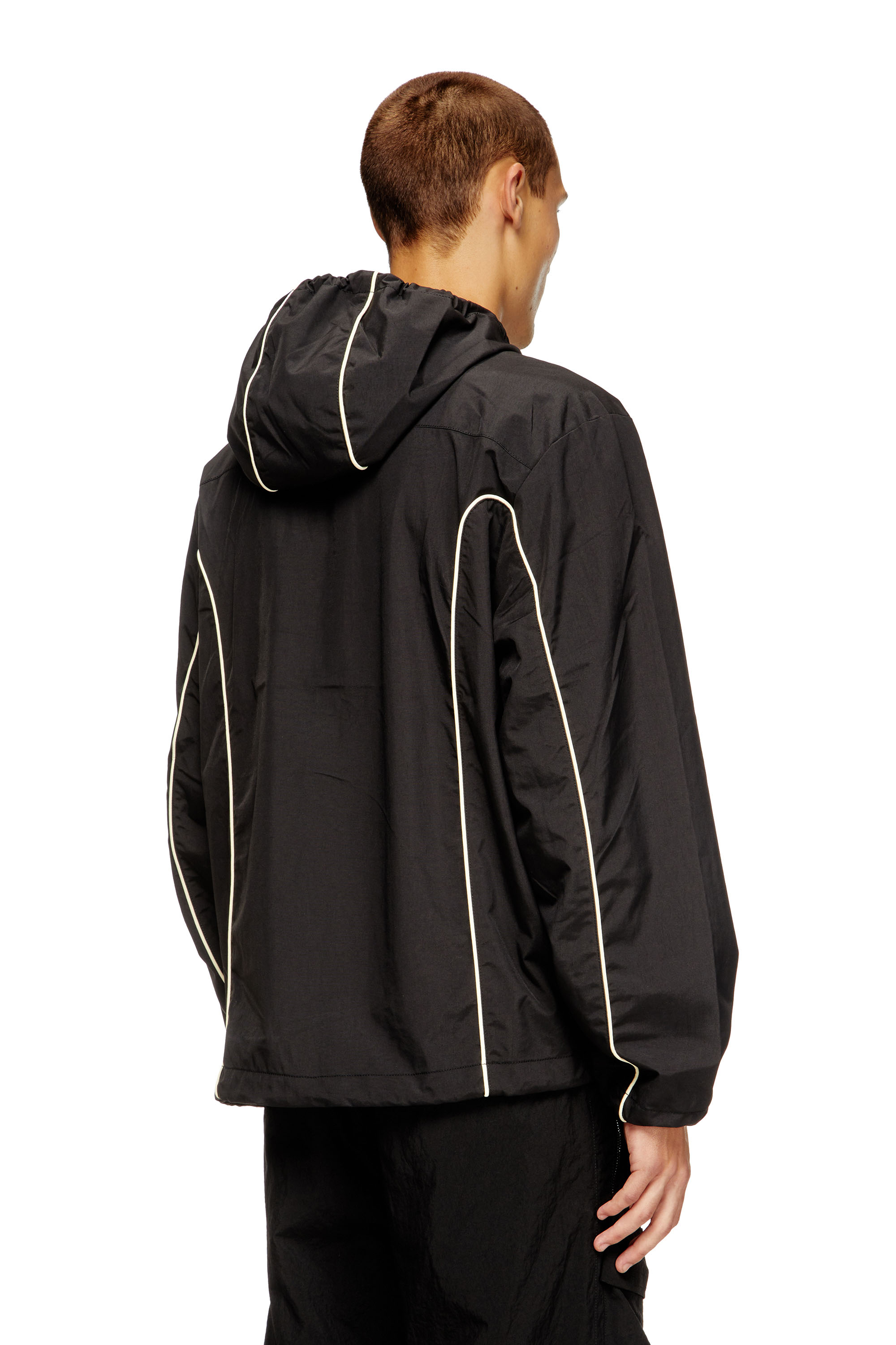 Diesel - J-HIVES, Coupe-vent avec passepoil contrasté Homme in Noir - 3