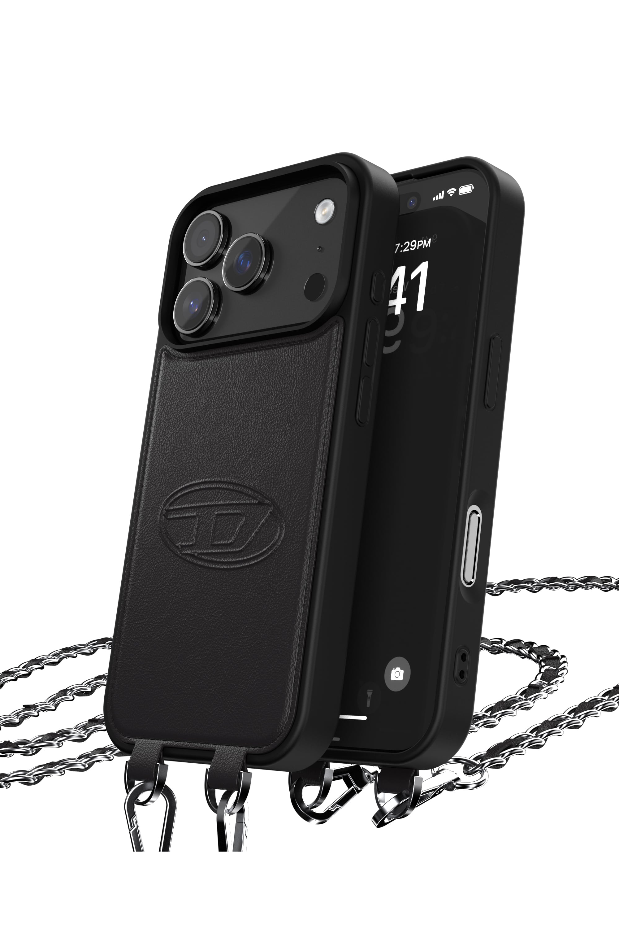 Diesel - 60662 MOULDED CASE, Unisex's Oval D case with wrist strap and MagSafe for iPhone 17 Pro in Black - 3