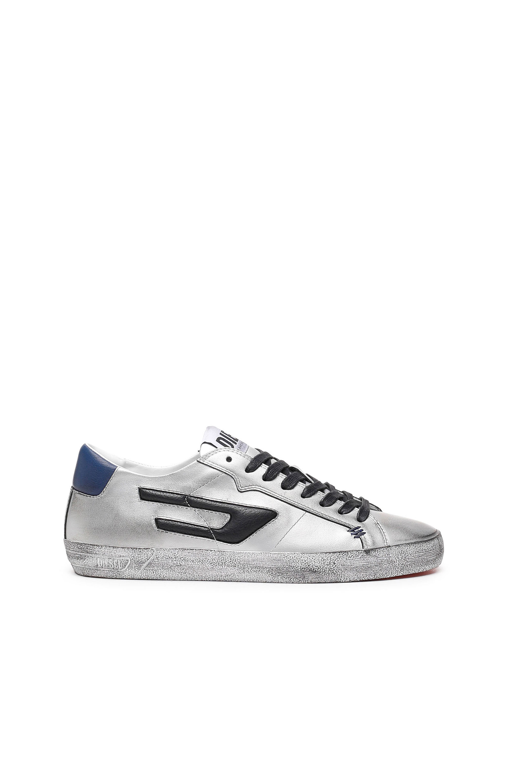 S-LEROJI LOW X Unisex: Distressed metallic low-top sneakers