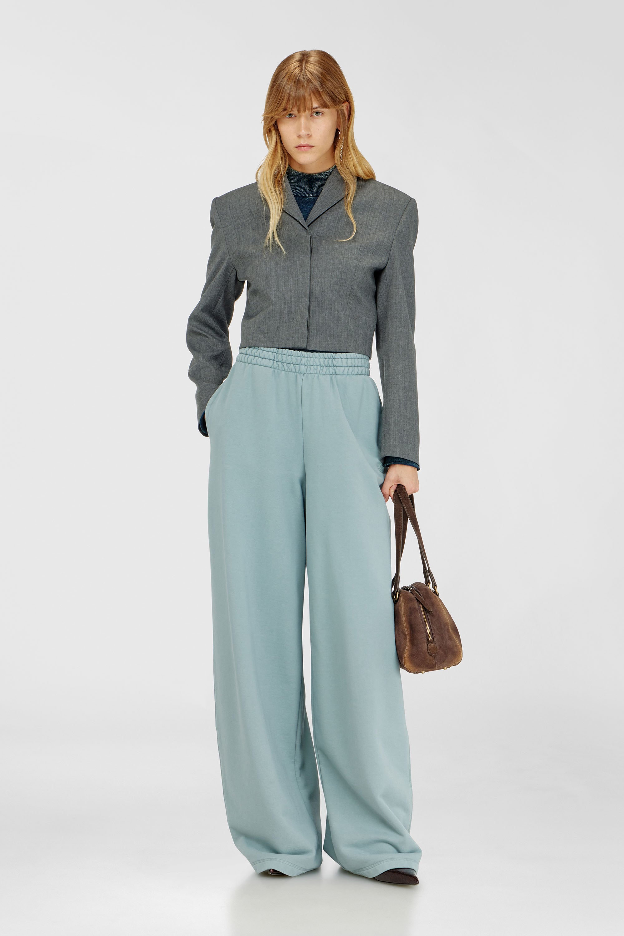 Diesel - P-ZENIA-OD, Woman's Loose track pants with elastic waistband in Light Blue - 2