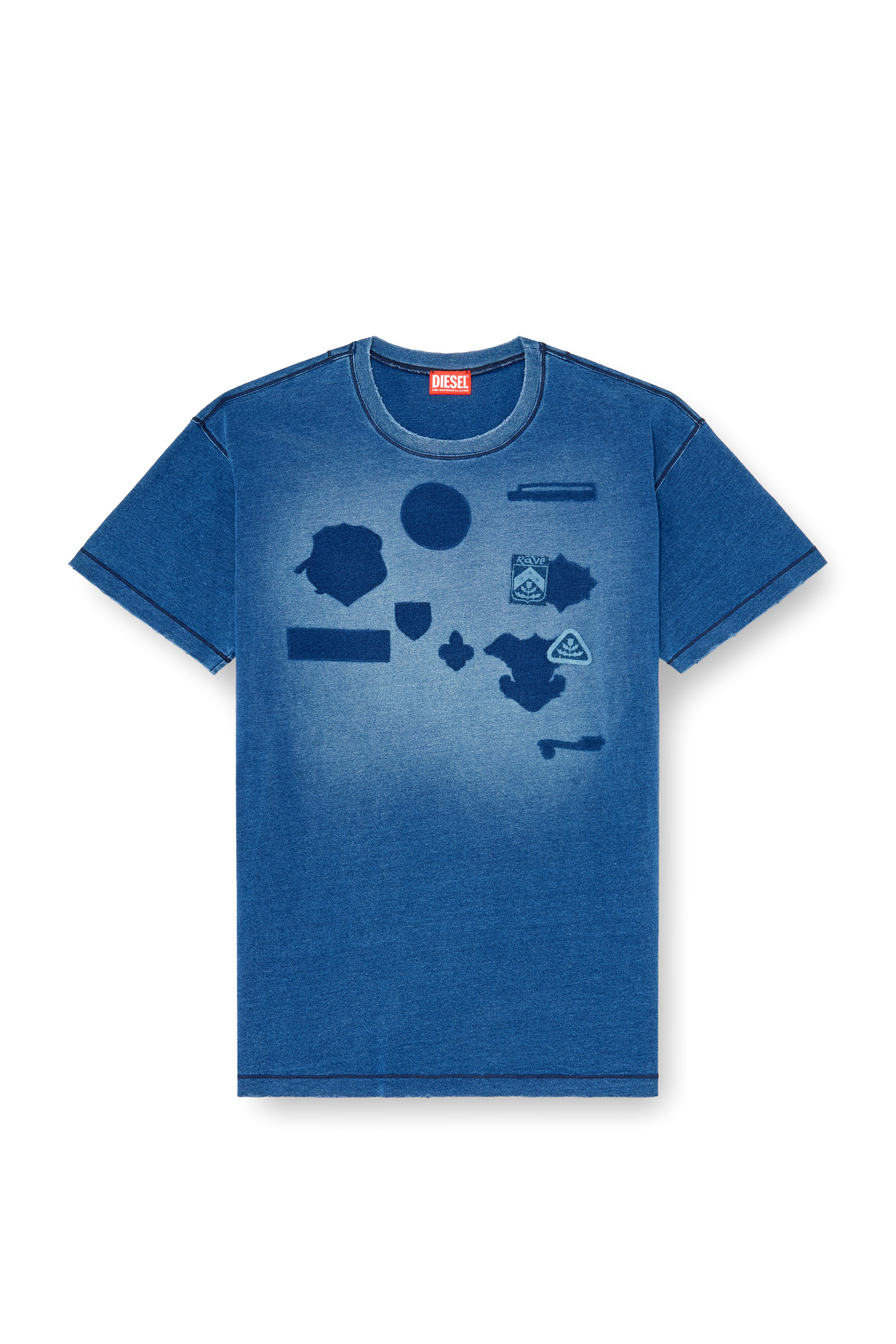 Diesel - T-NOX, Male's T-shirt with shadow-effect patches in null - 3