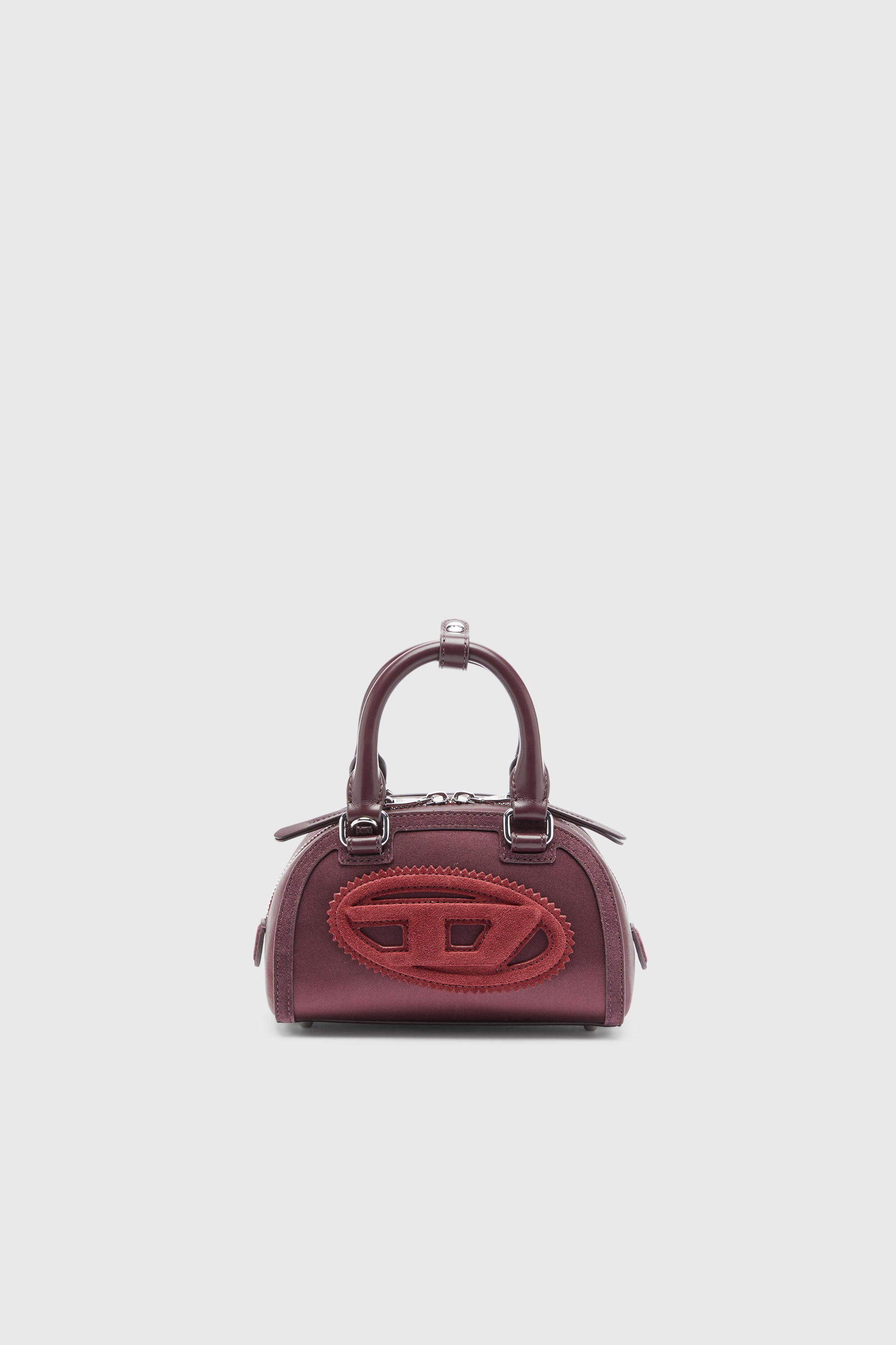 Diesel - 1DR DOME CROSSBODY, Female's 1DR Dome - Small bowling bag in satin and suede in Burgundy - 1
