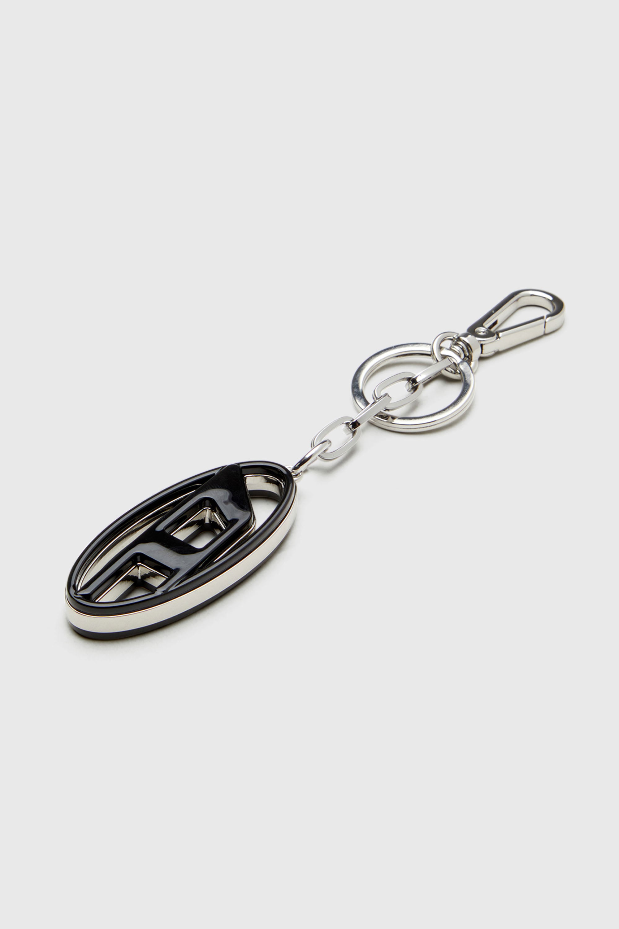 Men's Metal and resin Oval D keyring | Black | Diesel US